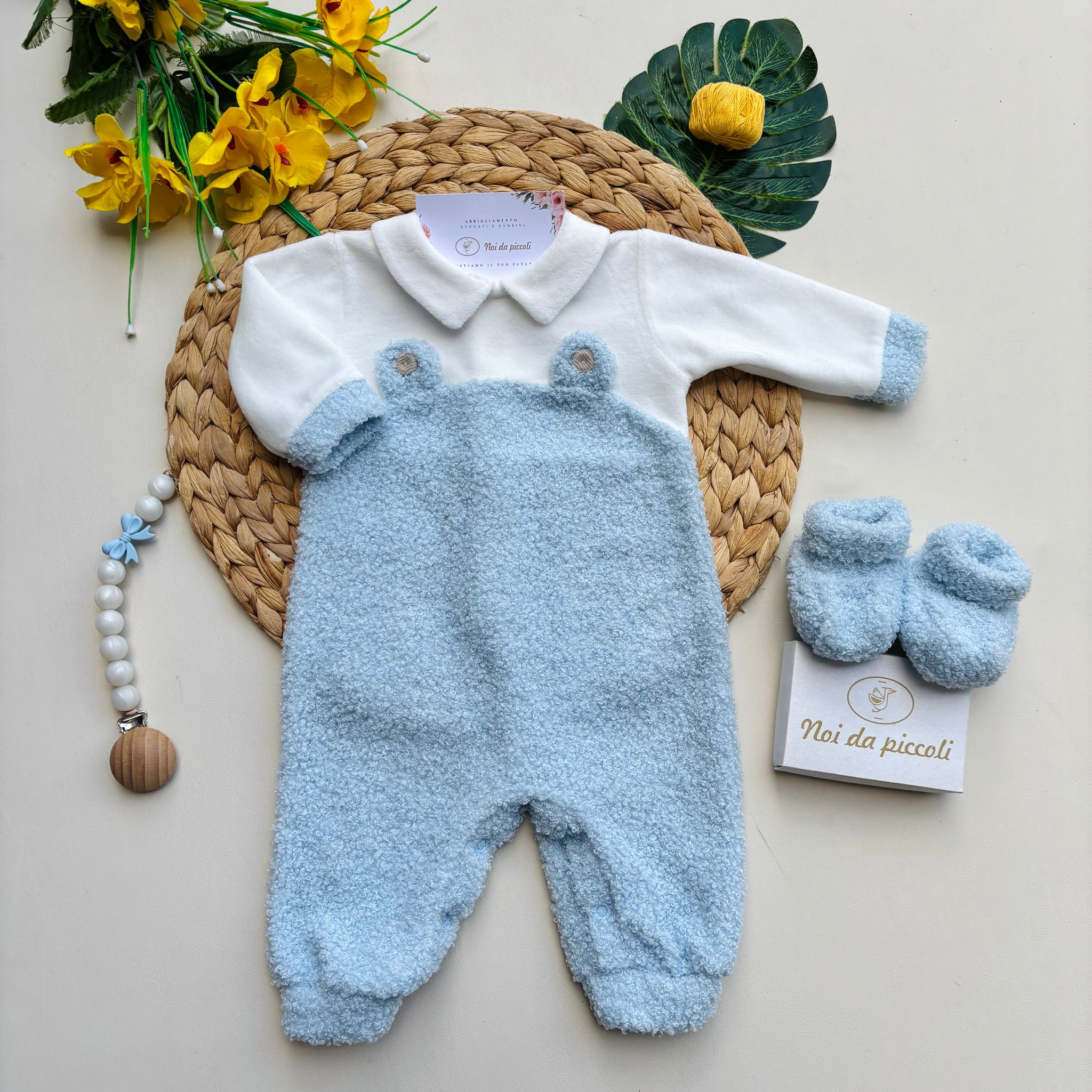 TUTINA IN CINIGLIA TEDDY CON BABBUCCE CIELO - Noi da piccoli