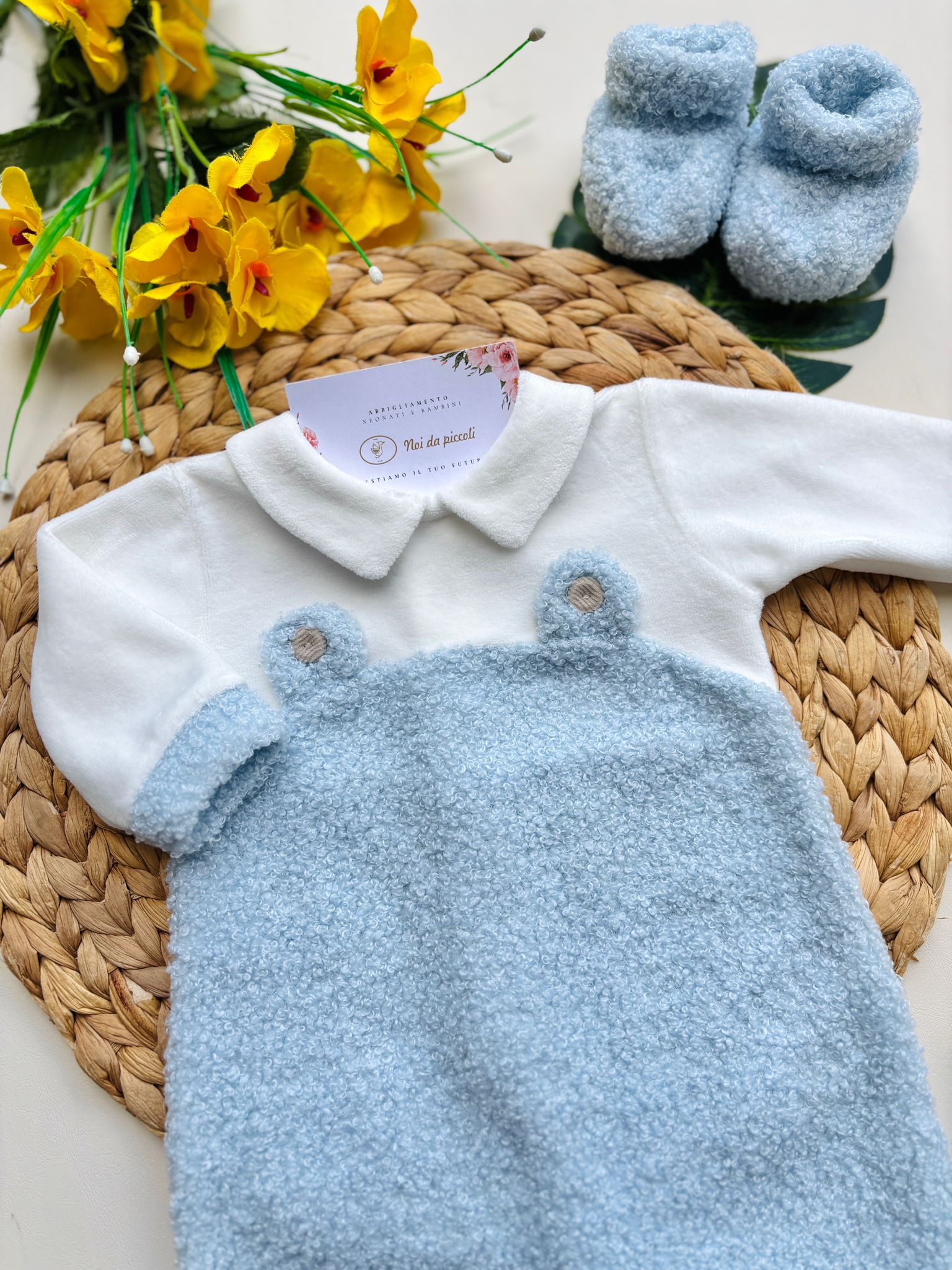 TUTINA IN CINIGLIA TEDDY CON BABBUCCE CIELO - Noi da piccoli