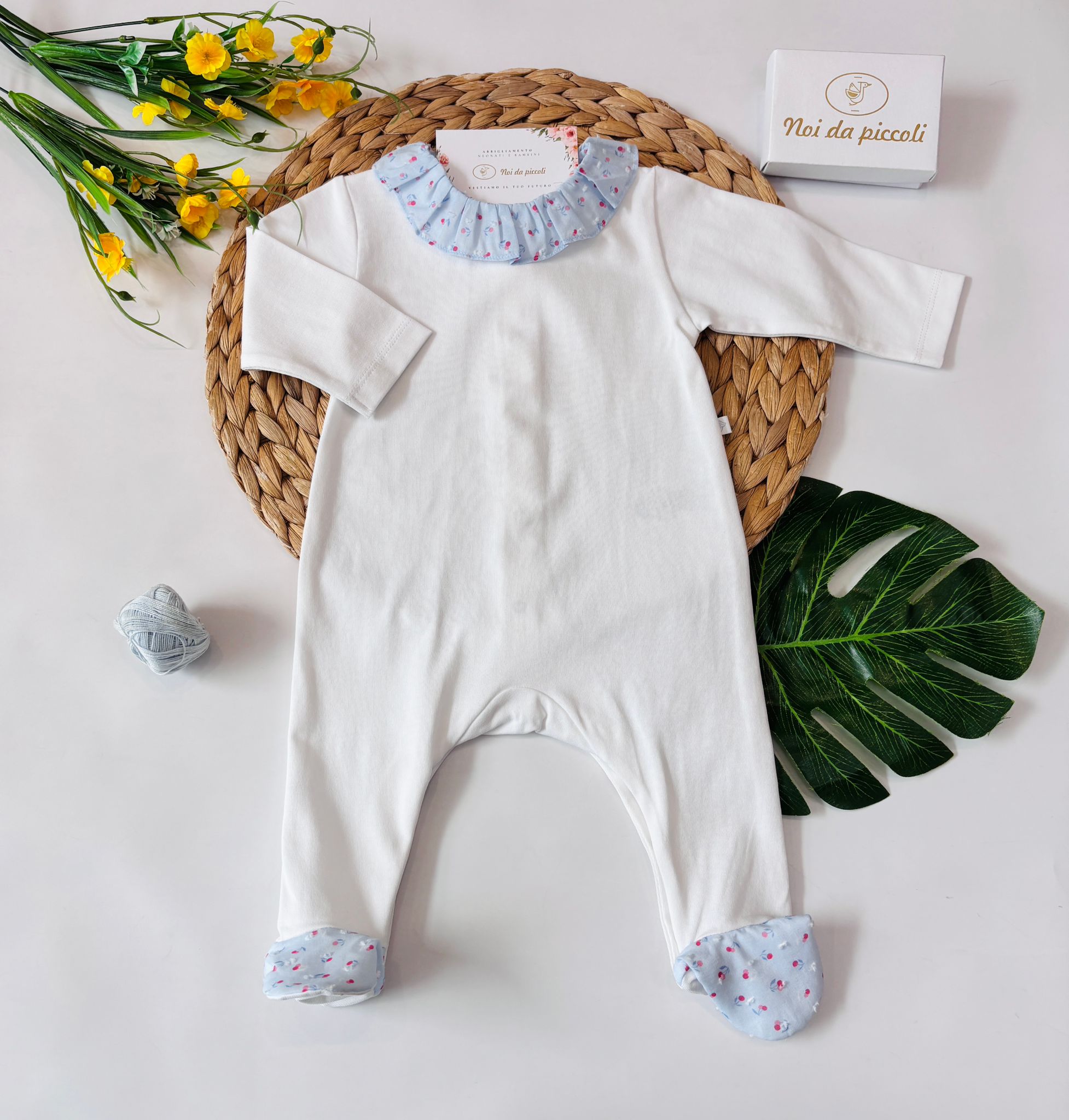 TUTINA IN COTONE BIANCO CIELO - Noi da piccoli