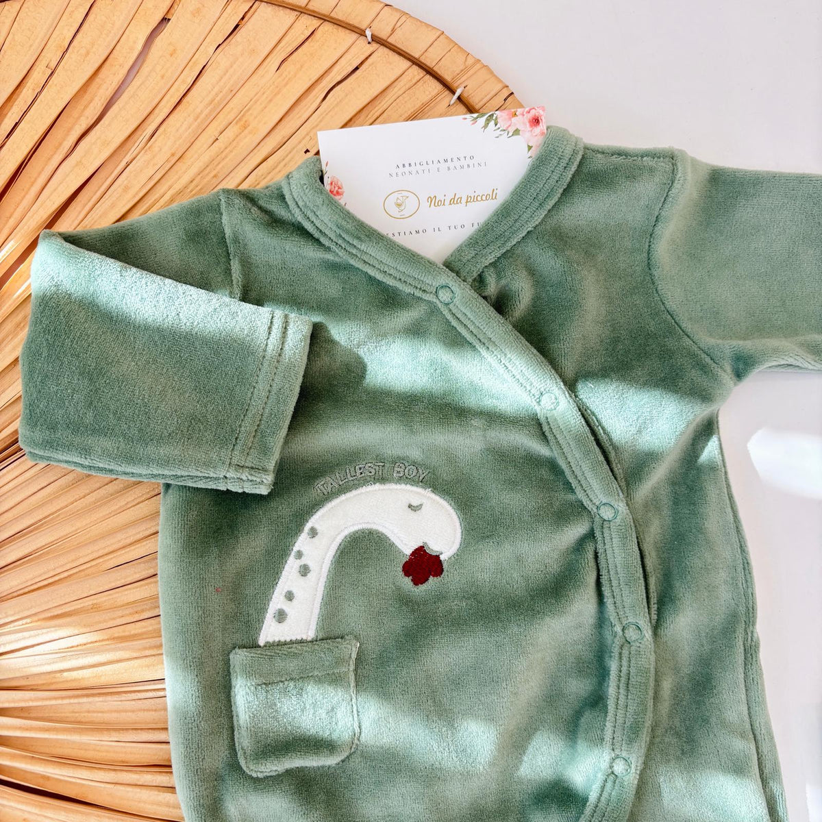 TUTINA IN COTONE CALDO VERDE ACQUA - Noi da piccoli