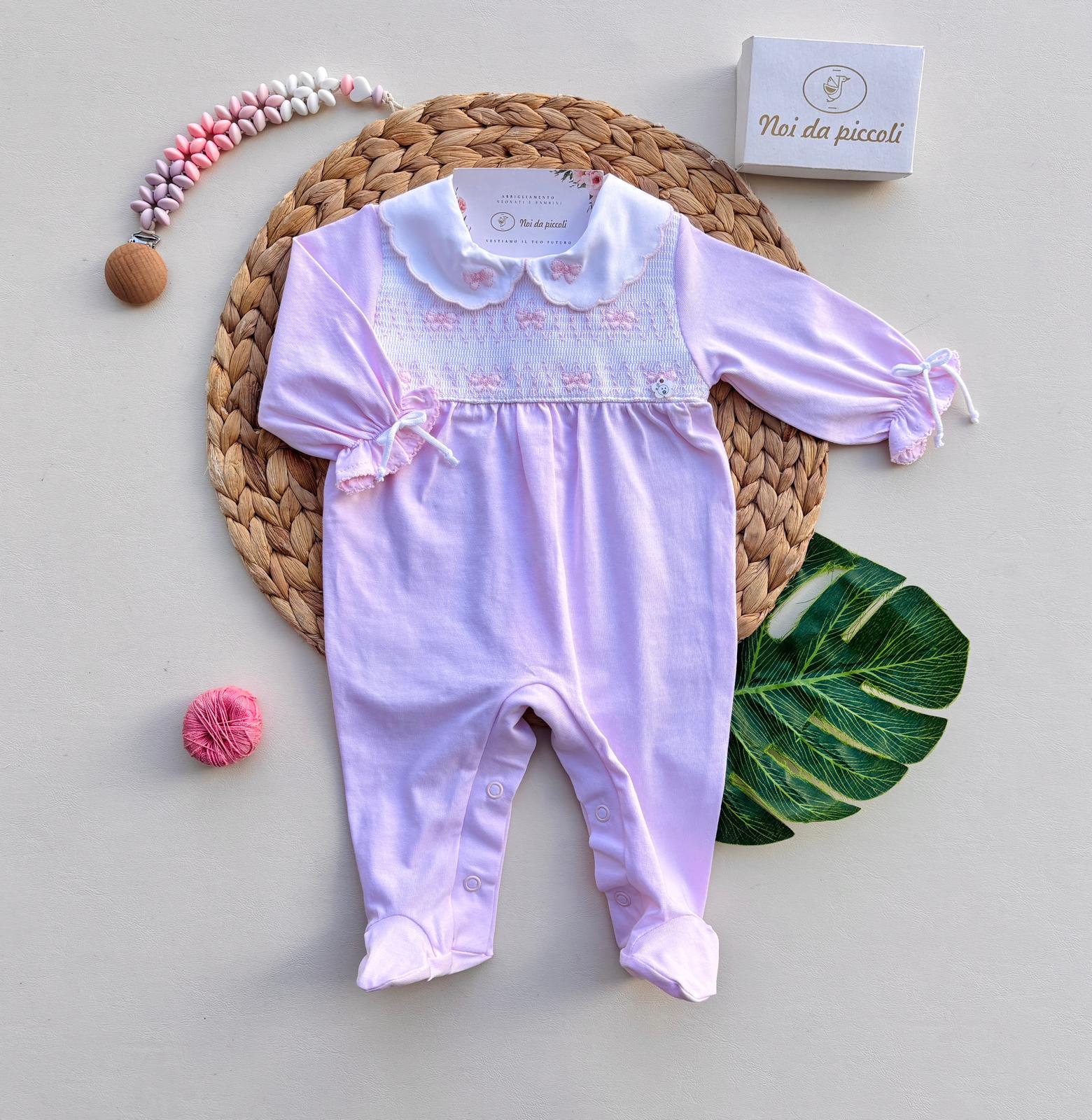 TUTINA IN COTONE CON FARFALLINE ROSA - Noi da piccoli