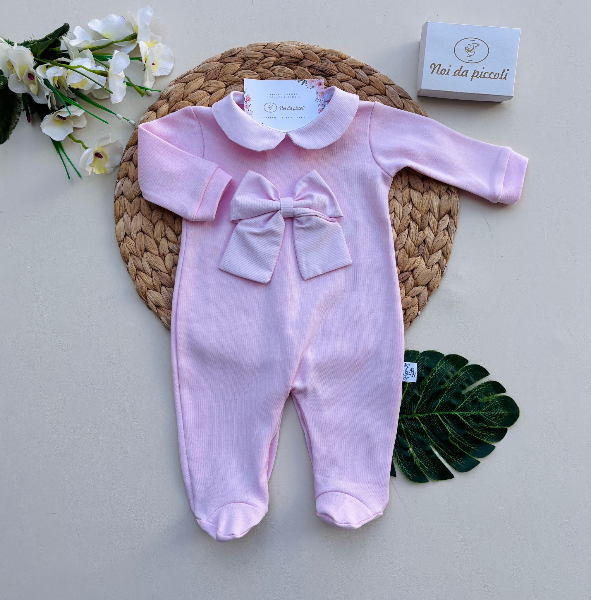 TUTINA IN COTONE CON FIOCCO ROSA - Noi da piccoli