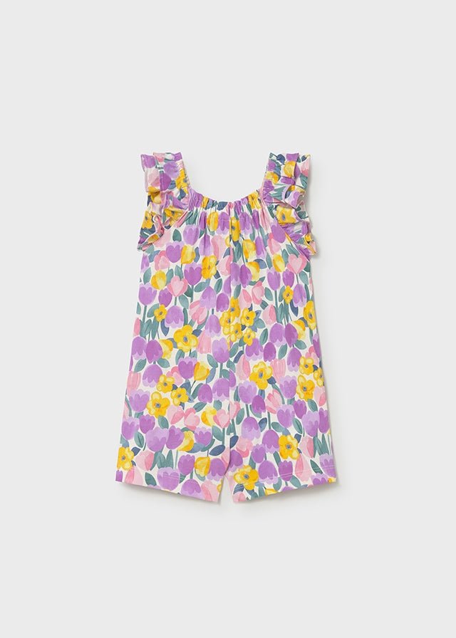 TUTINA IN COTONE CON FIORELLINI VIOLA - Noi da piccoli