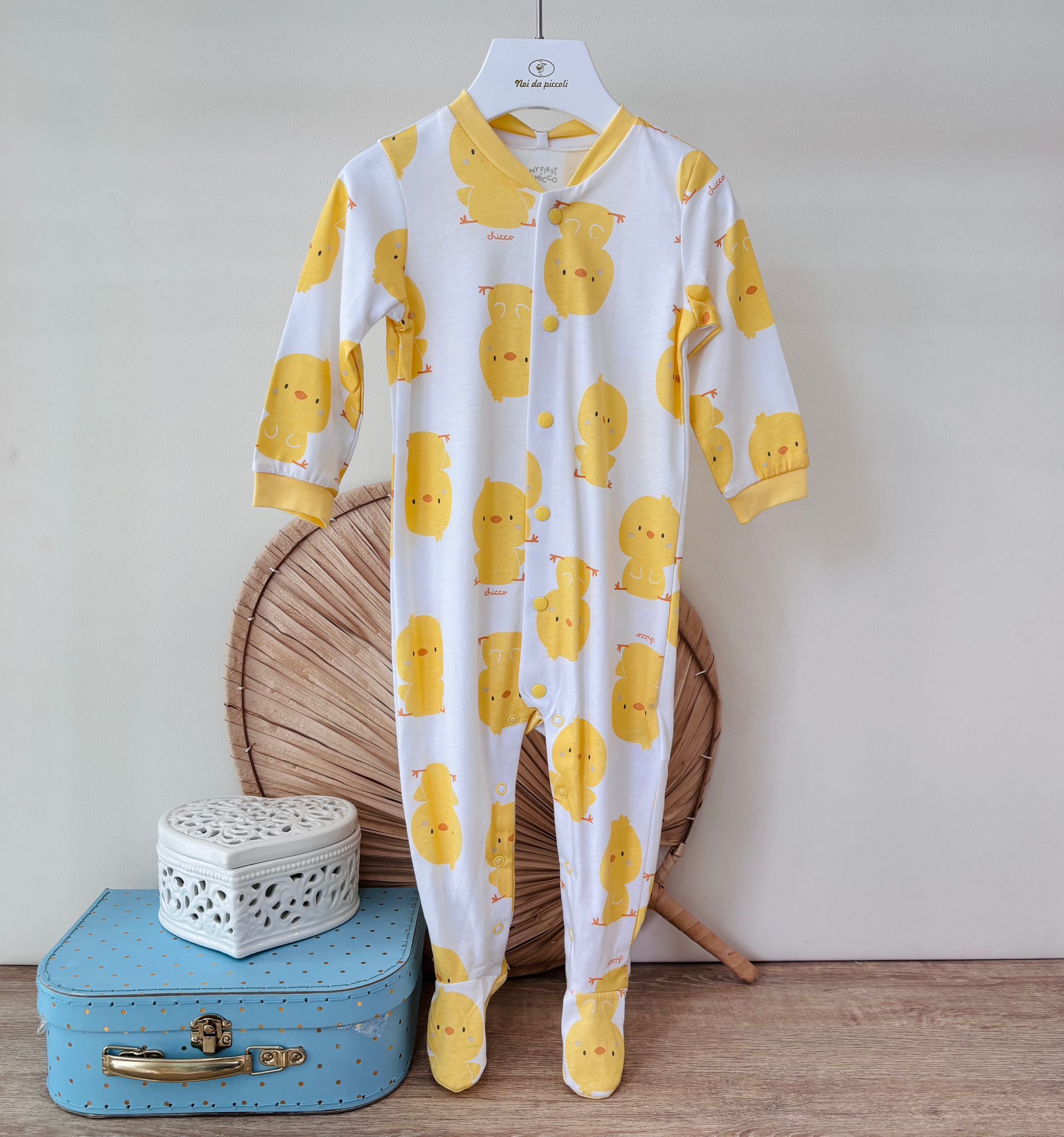 TUTINA IN COTONE CON PULCINI GIALLO - Noi da piccoli