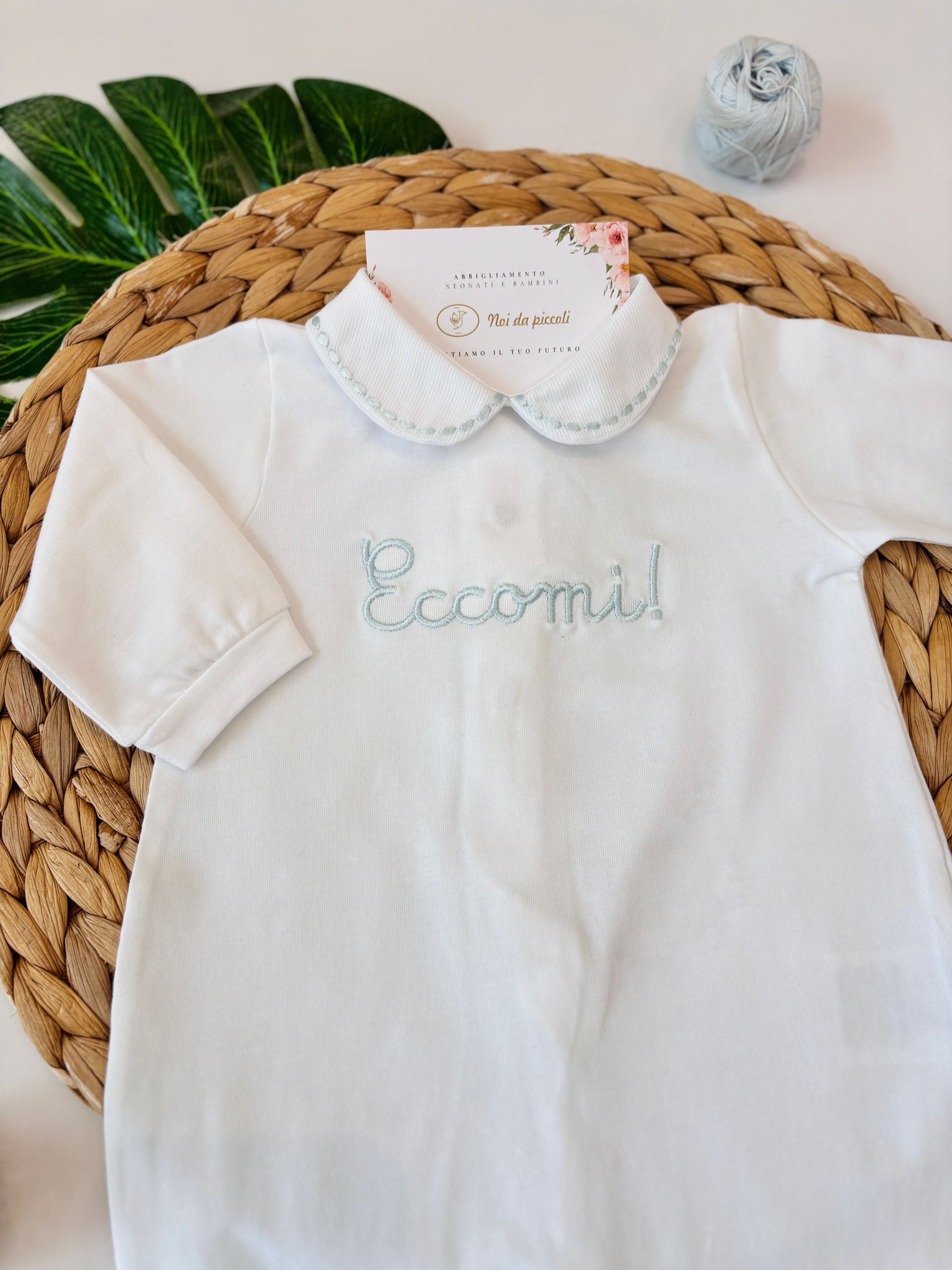 TUTINA IN COTONE "ECCOMI" BIANCO - Noi da piccoli