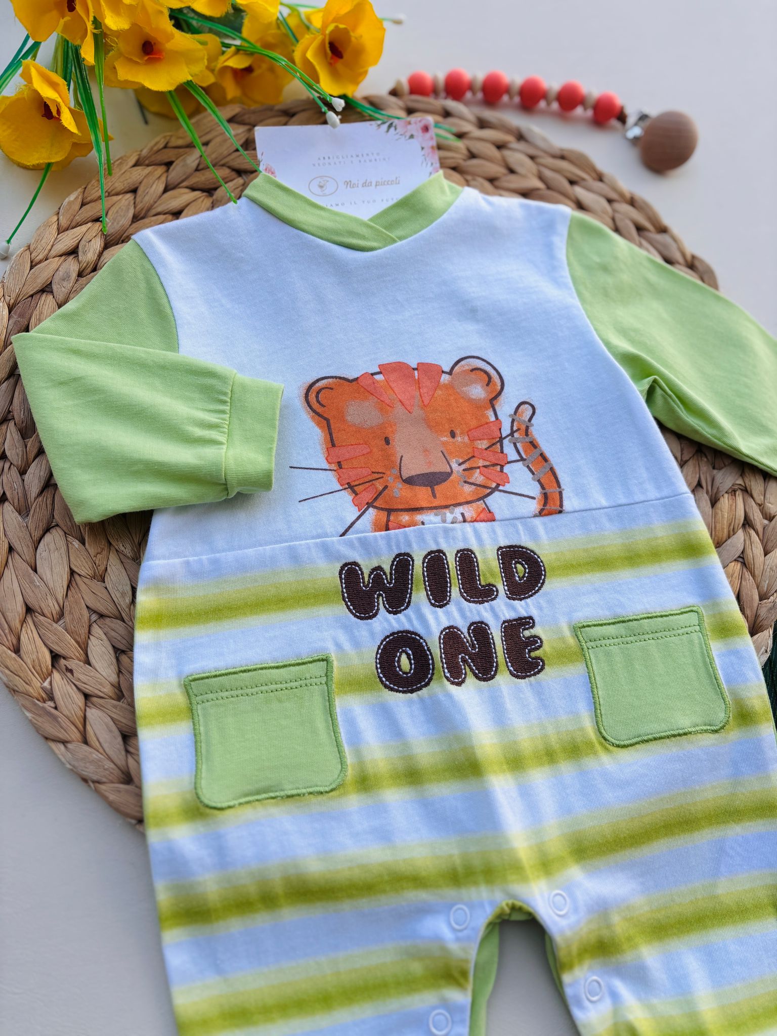 TUTINA IN COTONE LEONCINO VERDE - Noi da piccoli