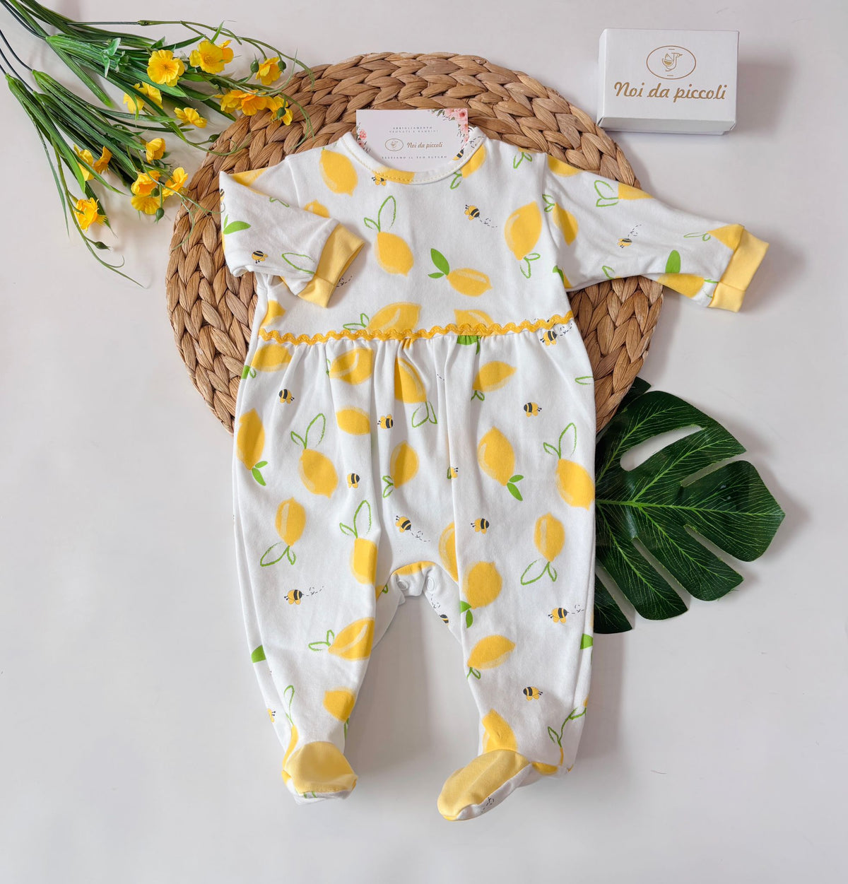 TUTINA IN COTONE LIMONI GIALLO - Noi da piccoli