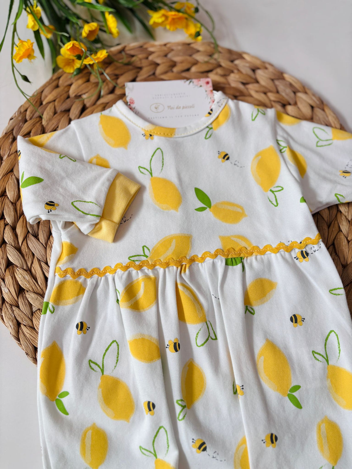 TUTINA IN COTONE LIMONI GIALLO - Noi da piccoli