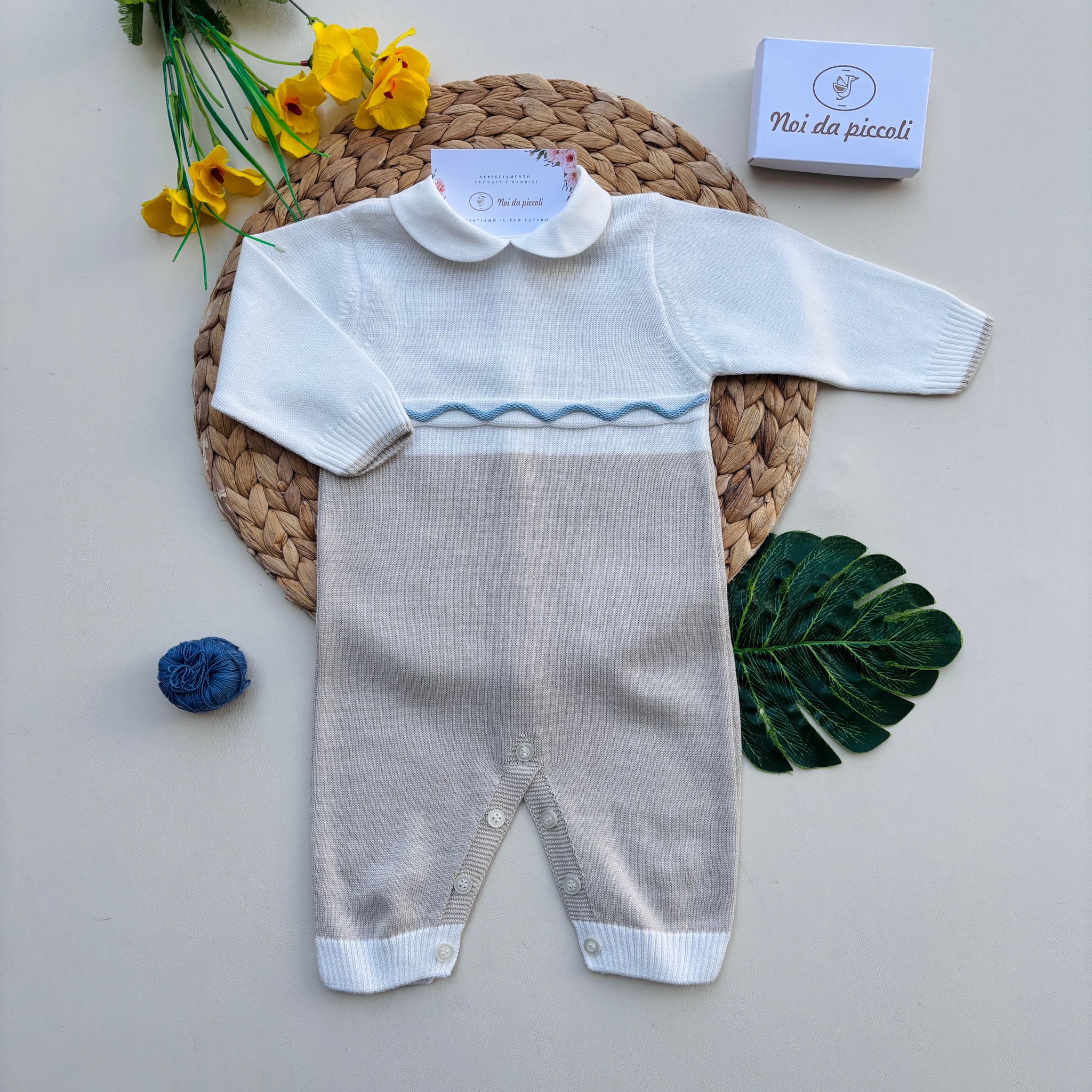 TUTINA IN FILO BEIGE E BIANCO - Noi da piccoli