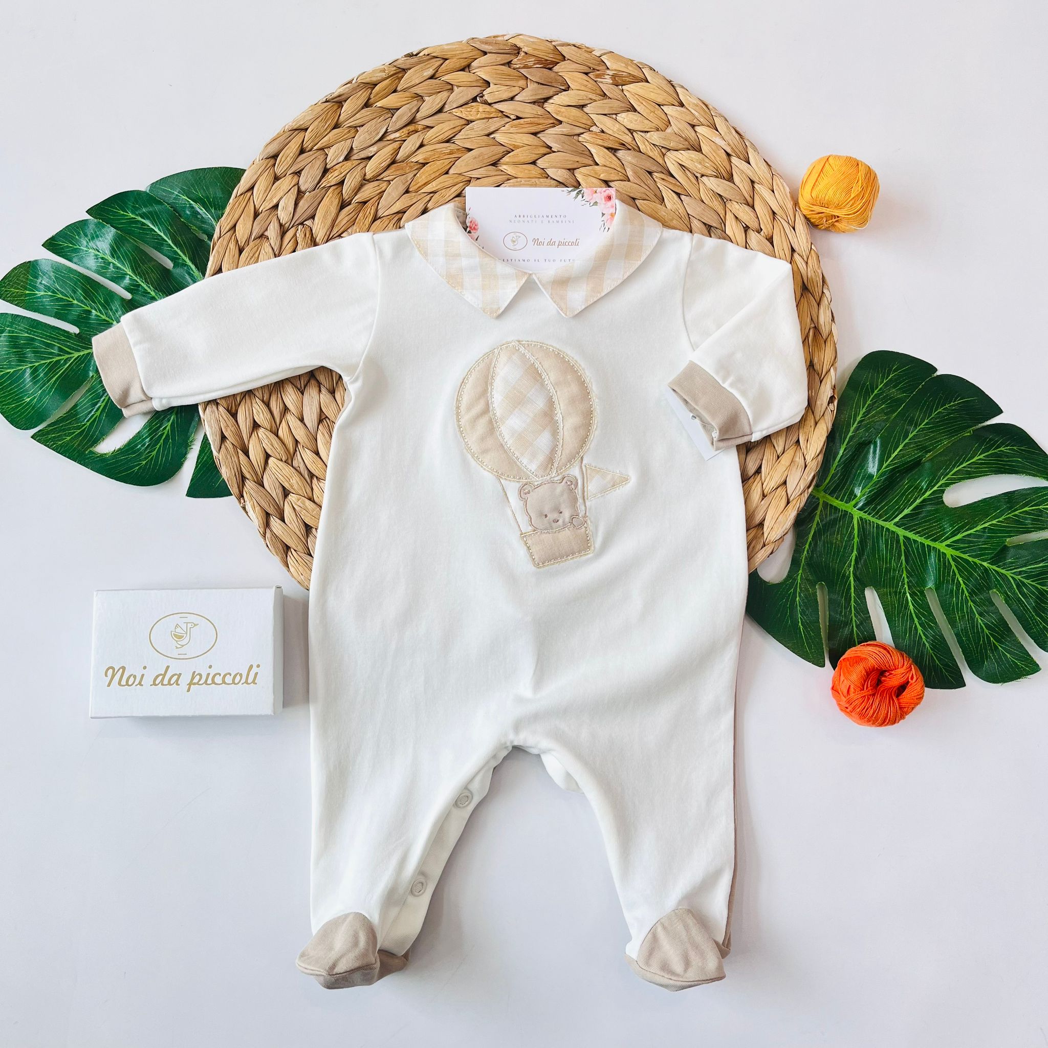 TUTINA MONGOLFIERA 100 % COTONE BIANCO - Noi da piccoli