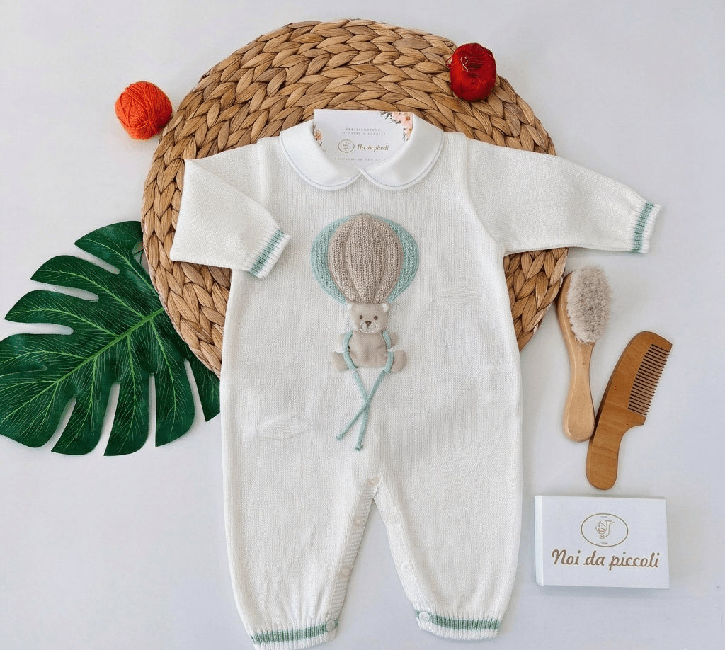 TUTINA MONGOLFIERA 100% FILO DI COTONE BIANCO - Noi da piccoli