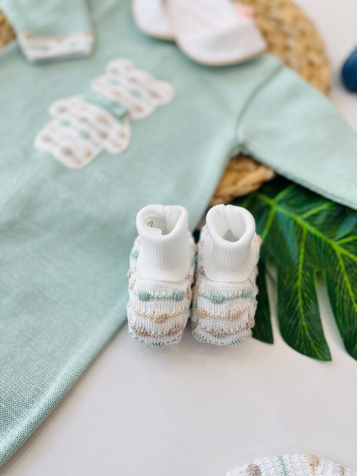 TUTINA ORSETTO PARURE 100% FILO DI COTONE SALVIA MULTICOLOR - Noi da piccoli