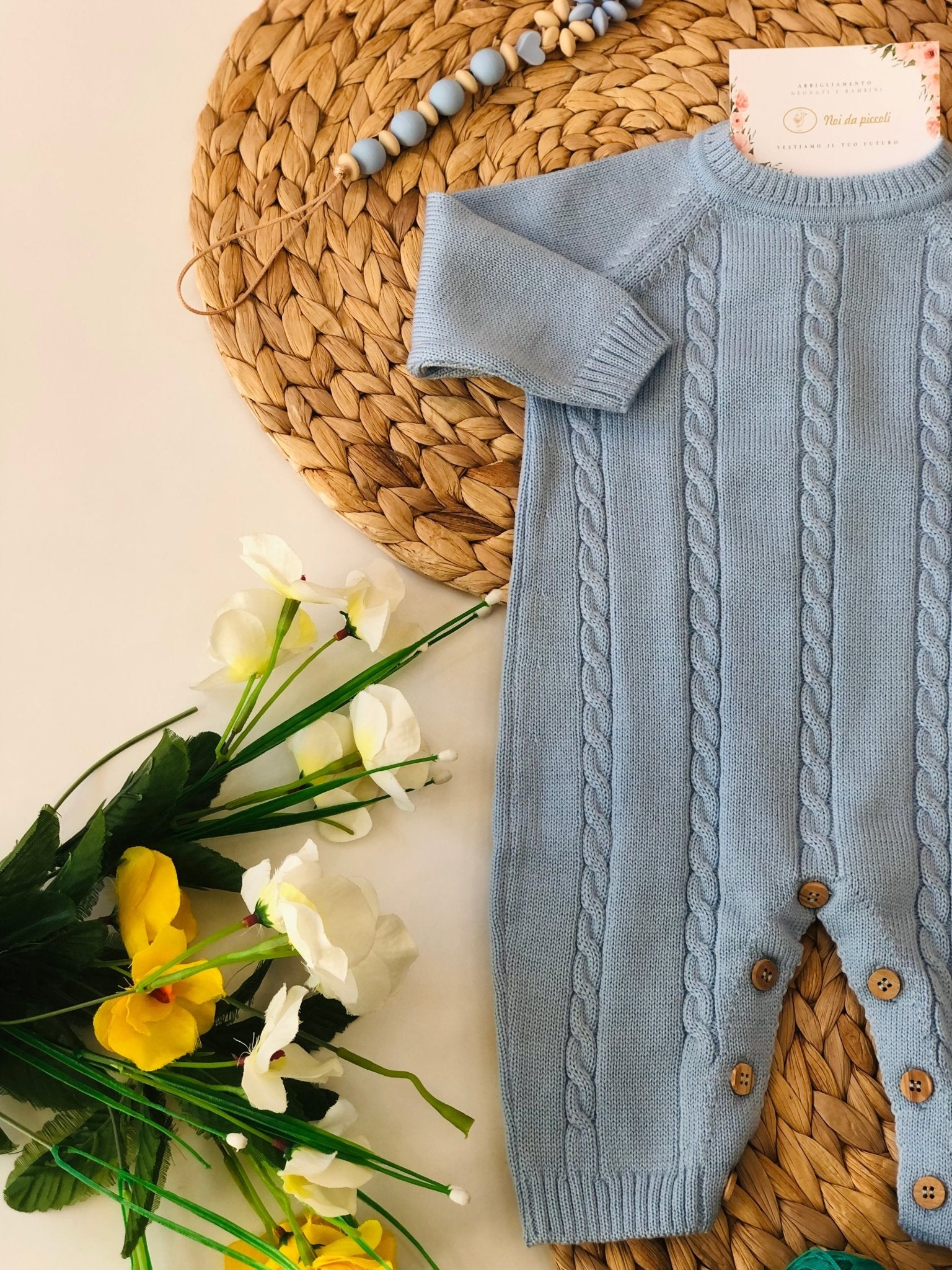 TUTINA TRECCIA IN LANA MERINO EXTRAFINE CIELO - Noi da piccoli