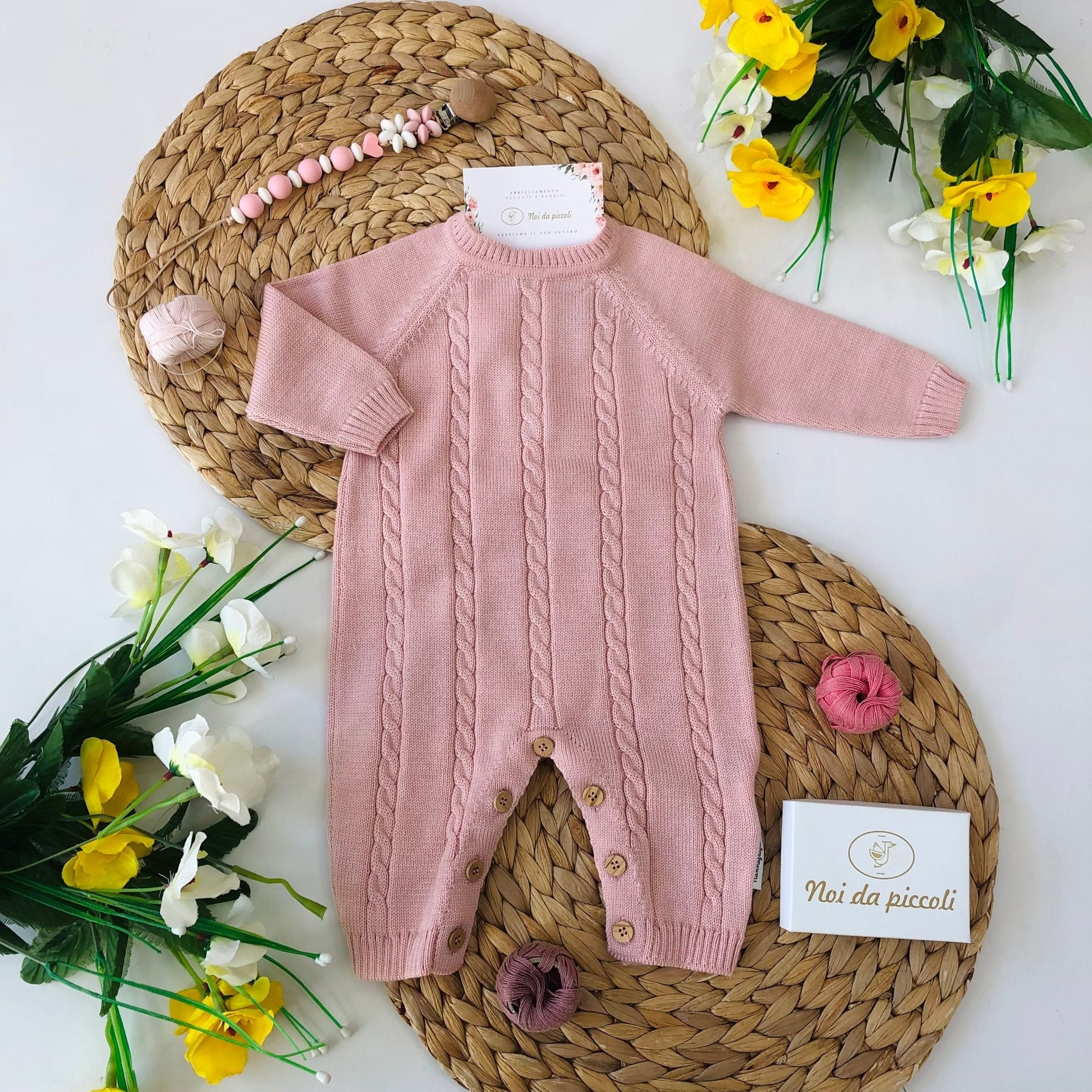 TUTINA TRECCIA IN LANA MERINO EXTRAFINE ROSA - Noi da piccoli