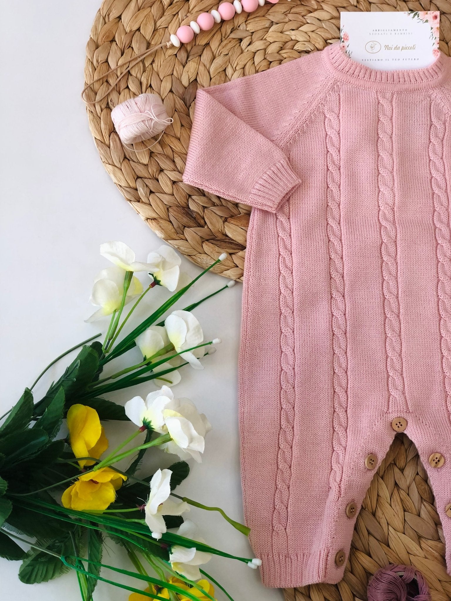 TUTINA TRECCIA IN LANA MERINO EXTRAFINE ROSA - Noi da piccoli