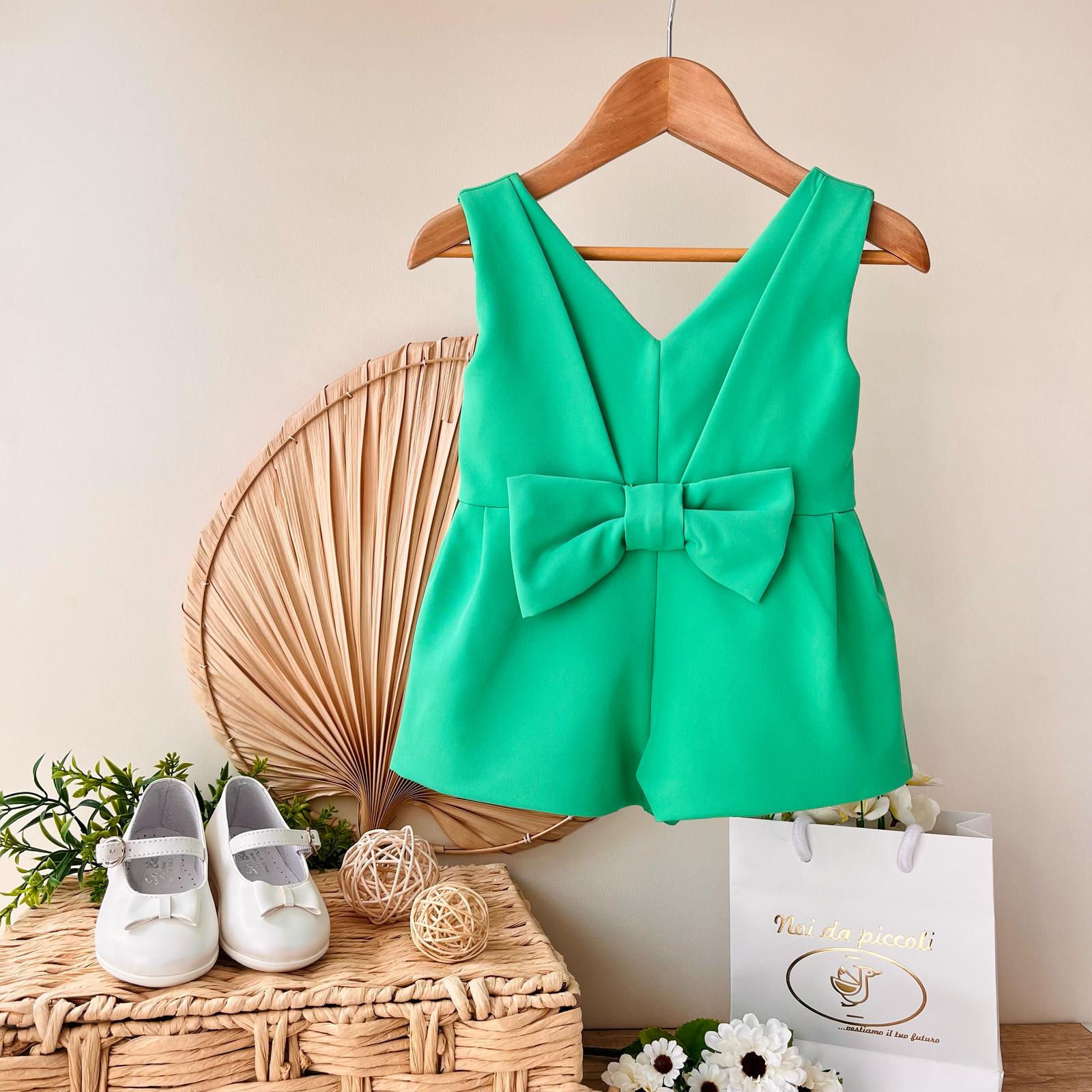 TUTINA VERDE CON FIOCCHETTO CENTRALE - Noi da piccoli