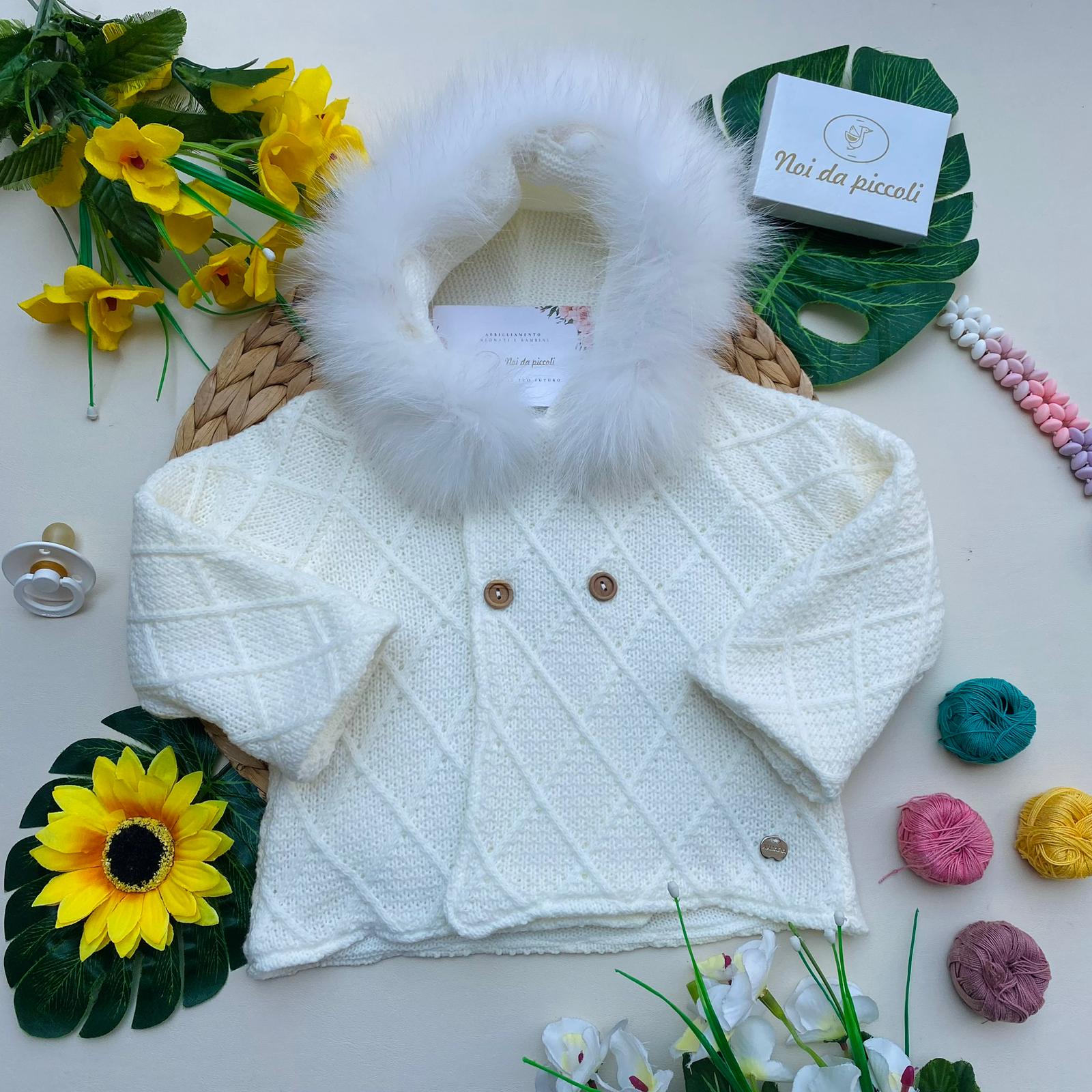 DOUBLE-BREASTED JACKET WITH WARM YARN BUTTONS Soft