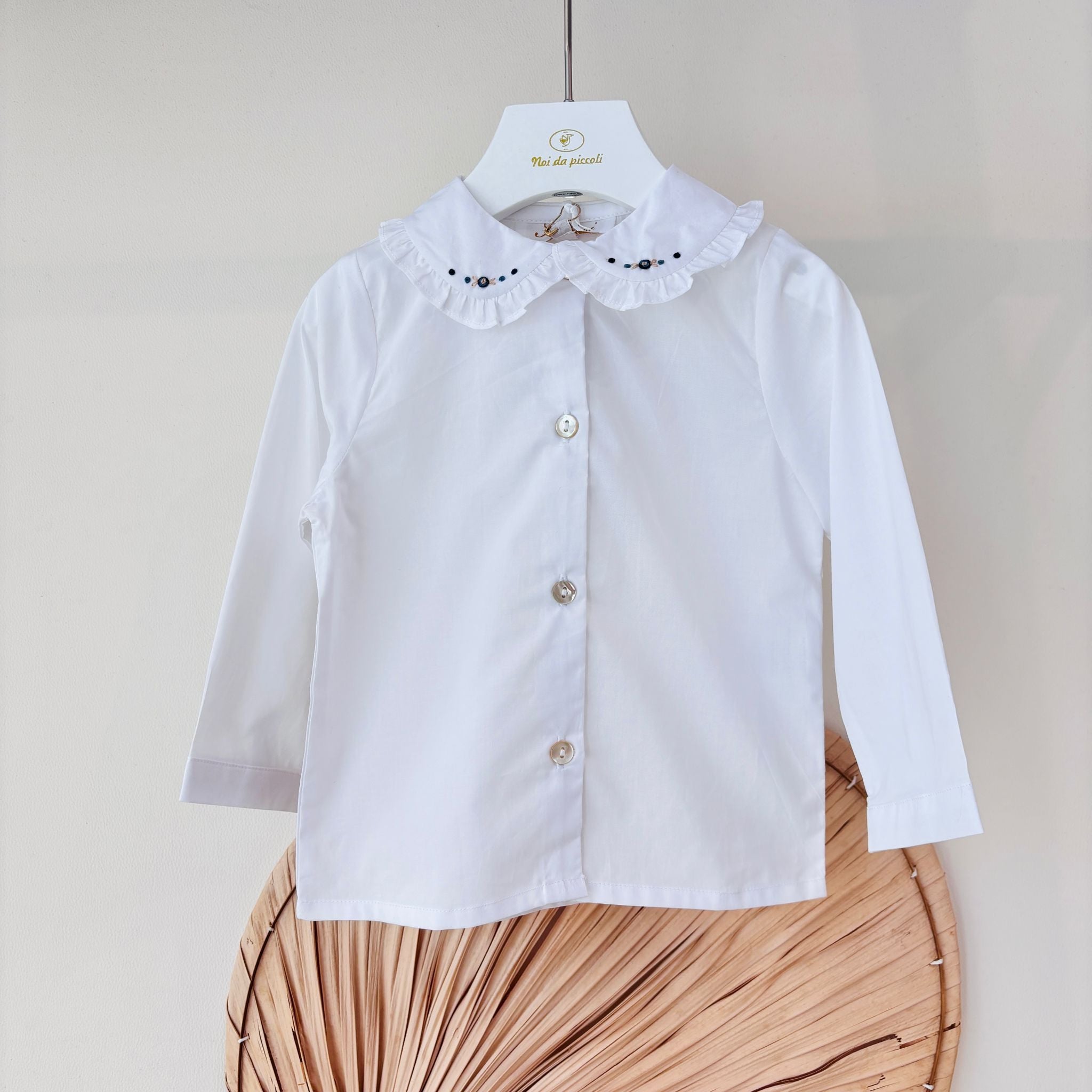 CAMICIA IN COTONE CALDO HELENA BIANCO BLU