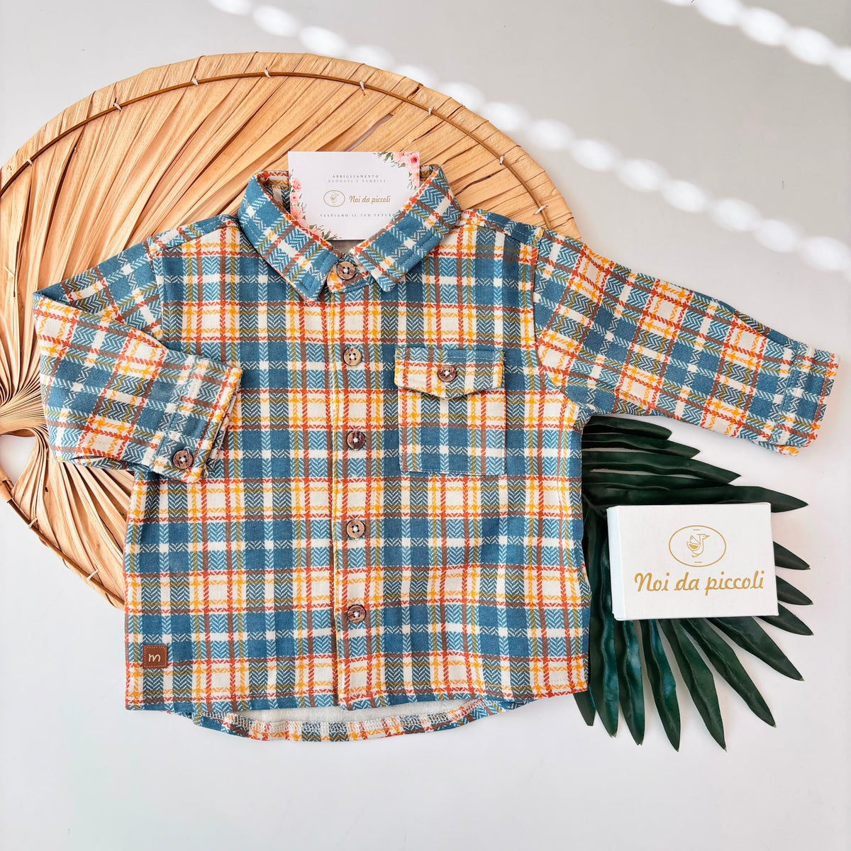 CAMICIA IN COTONE CALDO CELESTE