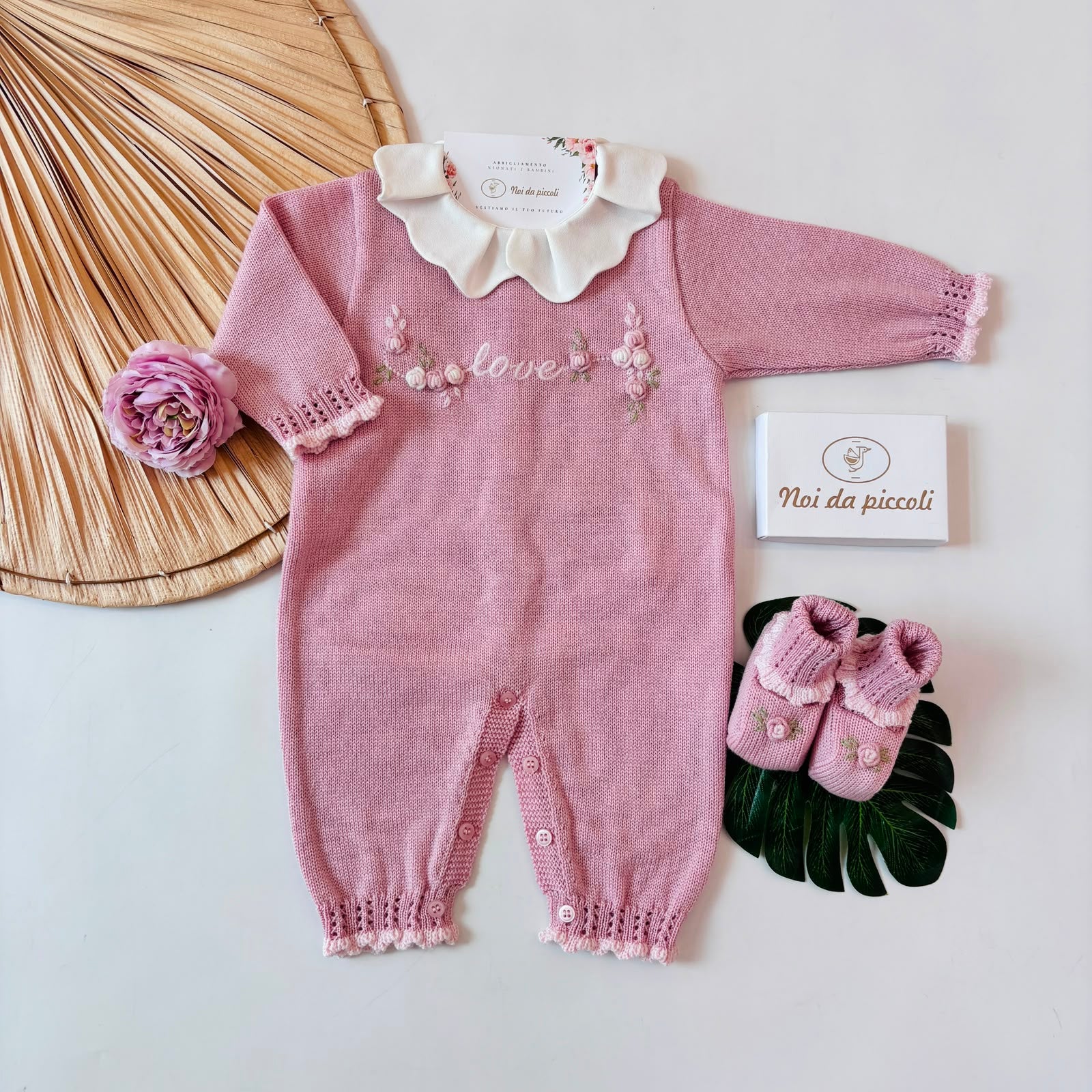 TUTINA CON BABBUCCE 100% LANA ROSA