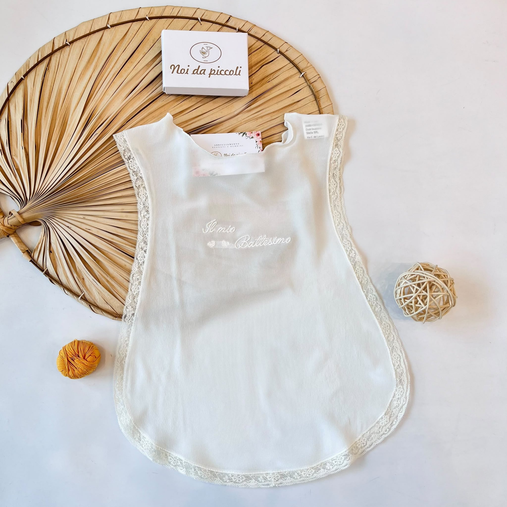 VESTE BATTESIMALE 100% SETA BIANCO - Noi da piccoli
