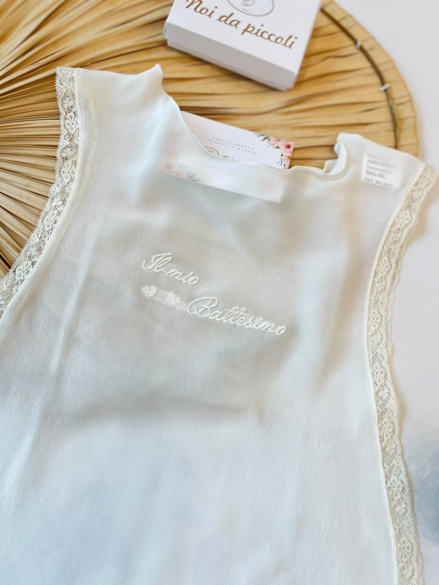 VESTE BATTESIMALE 100% SETA BIANCO - Noi da piccoli