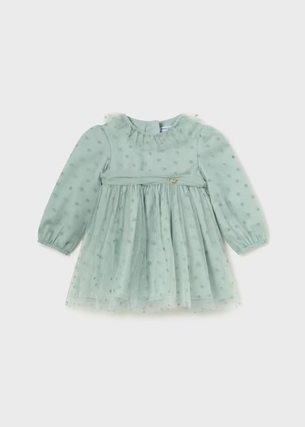 VESTINA CALDO COTONE E TULLE JADE - Noi da piccoli