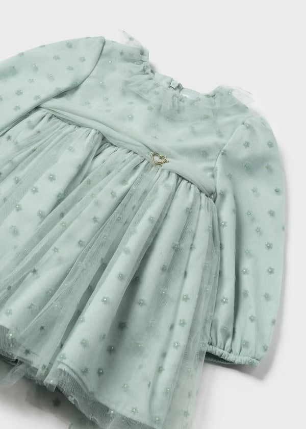 VESTINA CALDO COTONE E TULLE JADE - Noi da piccoli