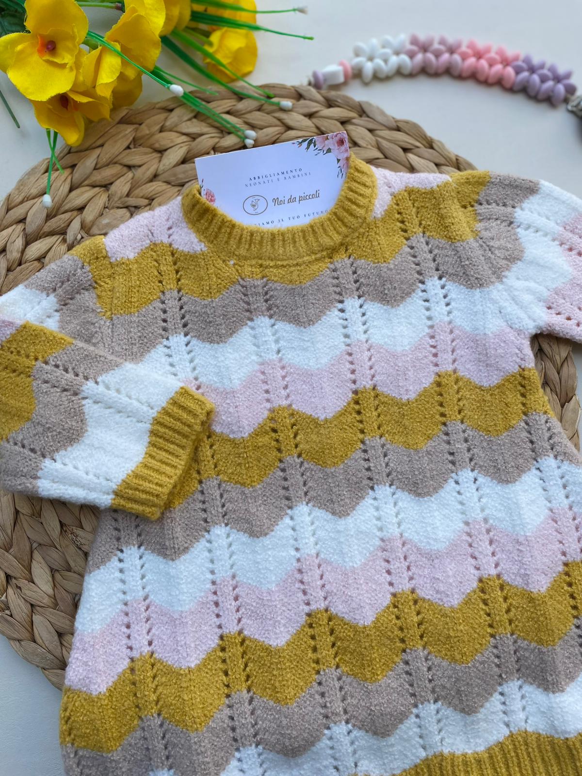 VESTINA COLORATA FILATO CALDO MANZANILLA - Noi da piccoli