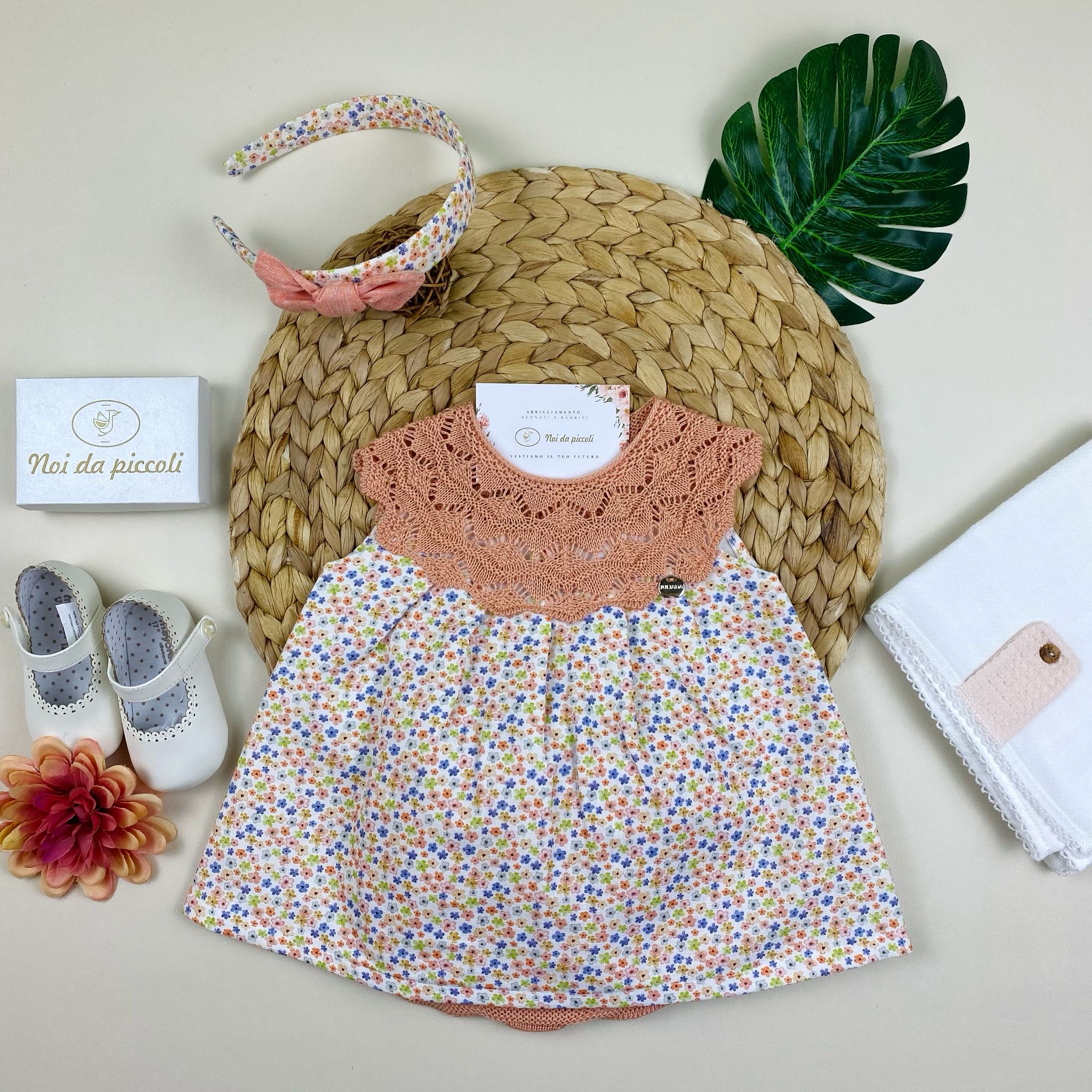 VESTINA CON CULOTTE Cotone Bianco - Noi da piccoli