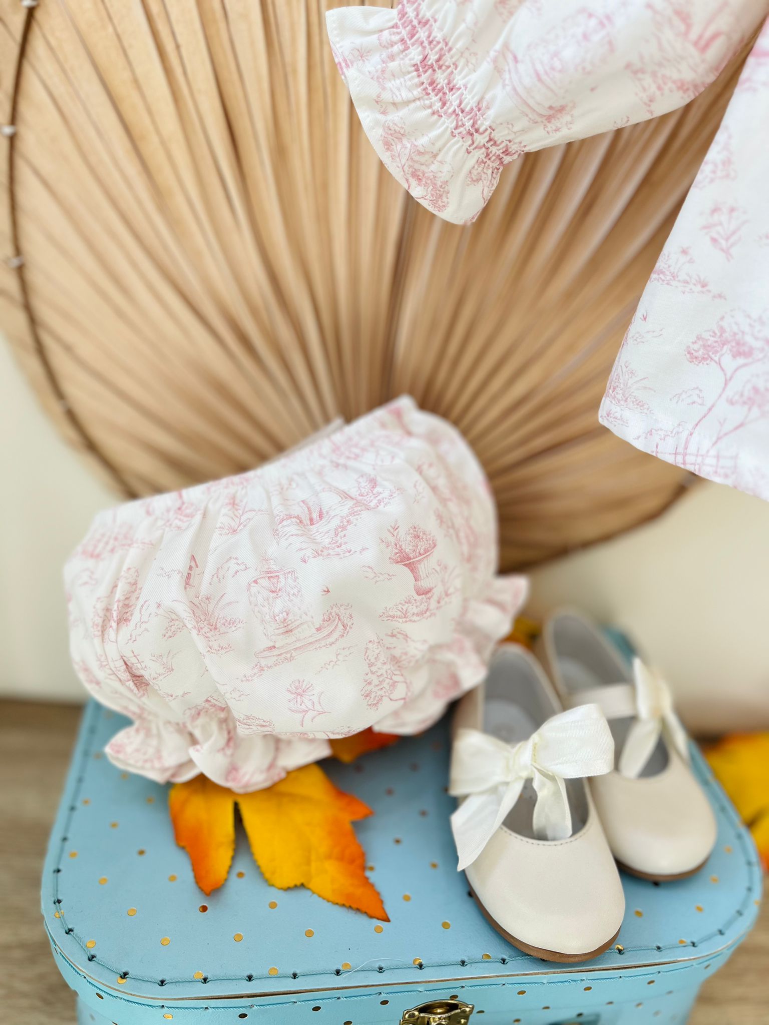 VESTINA CON CULOTTINA IN CALDO COTONE BIANCO ROSA - Noi da piccoli