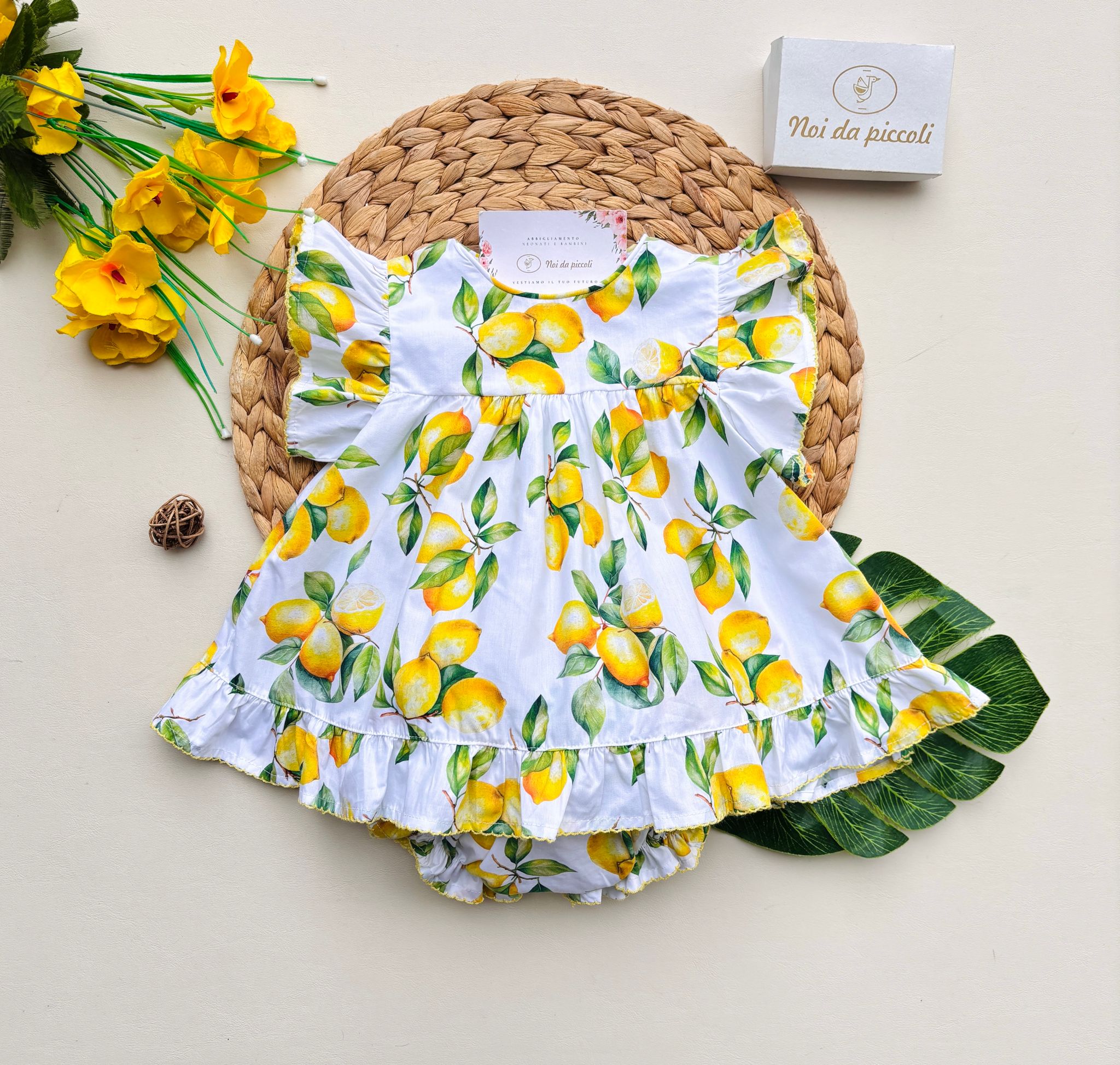 VESTINA CON CULOTTINA IN COTONE AMALFI SUNNY - Noi da piccoli