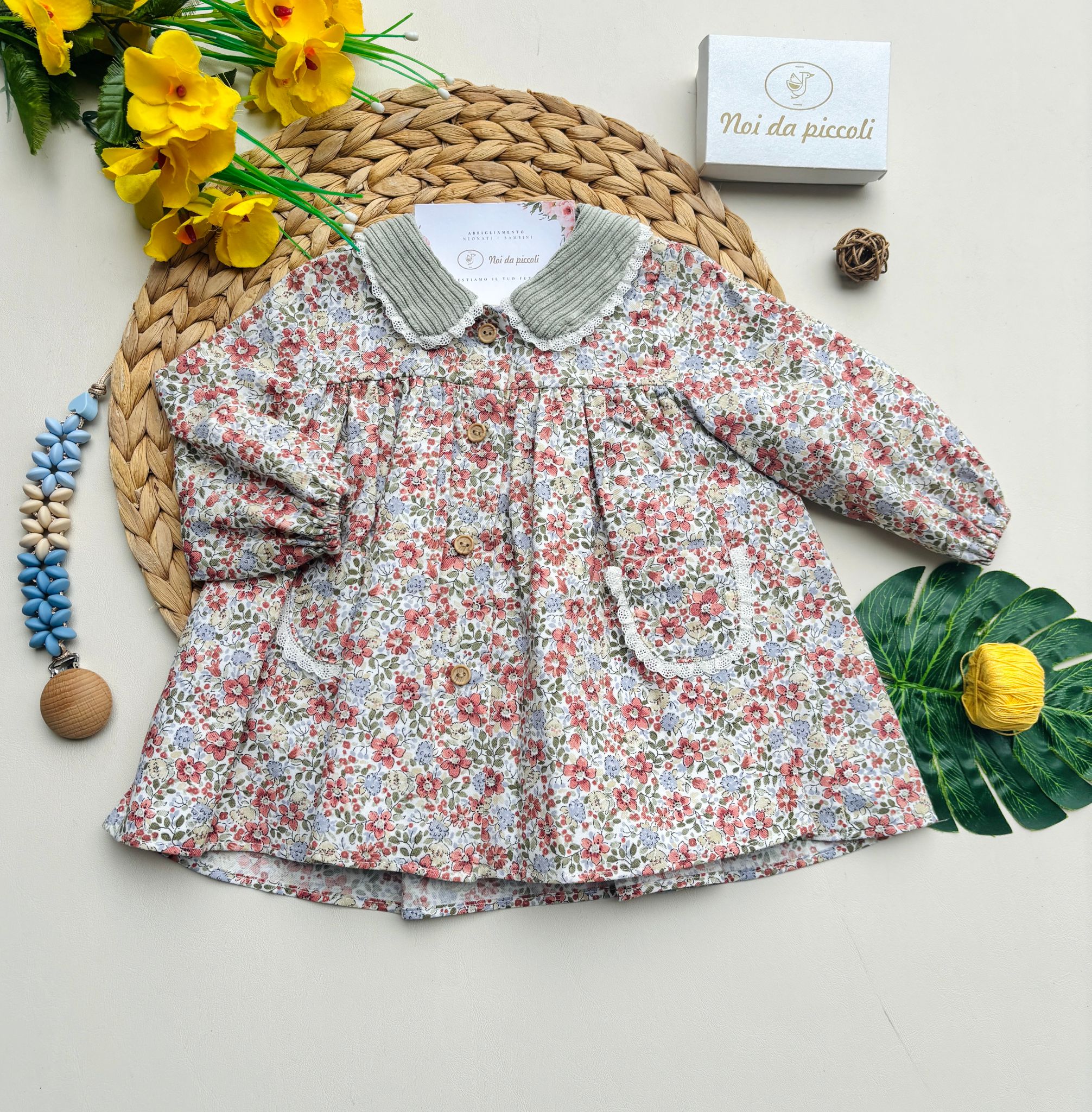 VESTINA IN CALDO COTONE FLOREALE CALABAZA - Noi da piccoli