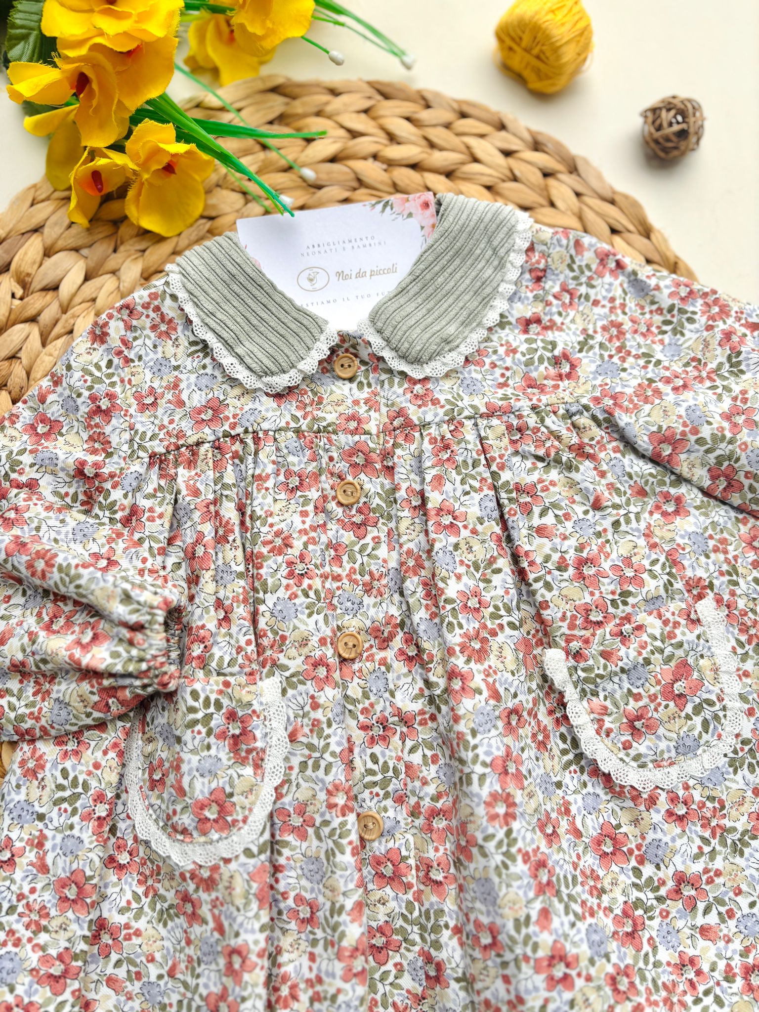VESTINA IN CALDO COTONE FLOREALE CALABAZA - Noi da piccoli