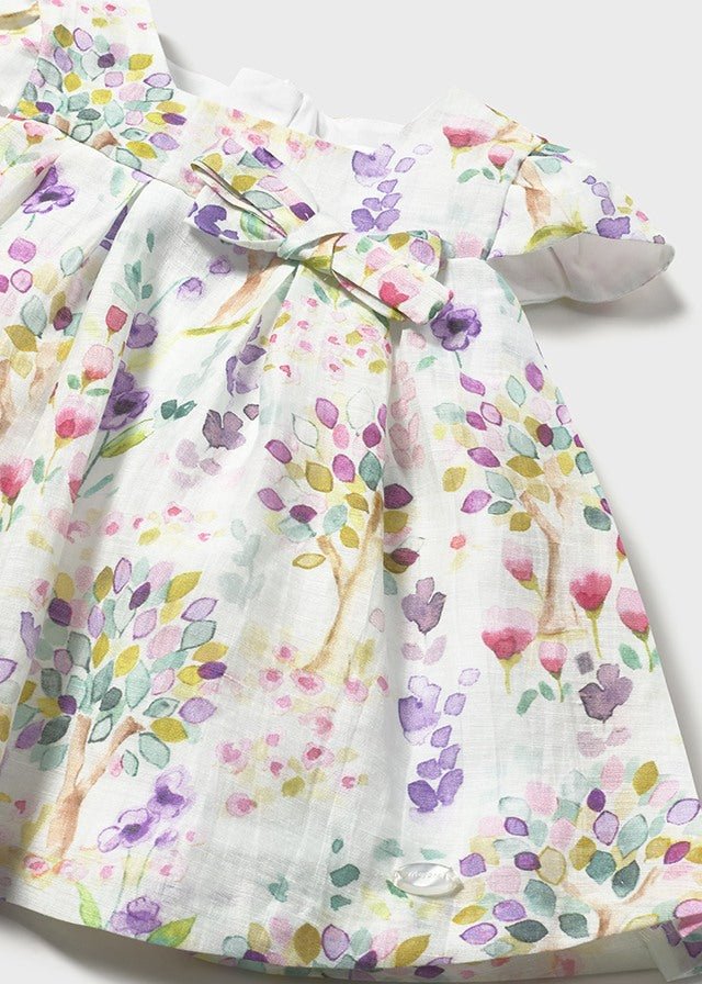 VESTINA IN COTONE CON ALBERELLI ACQUA - Noi da piccoli