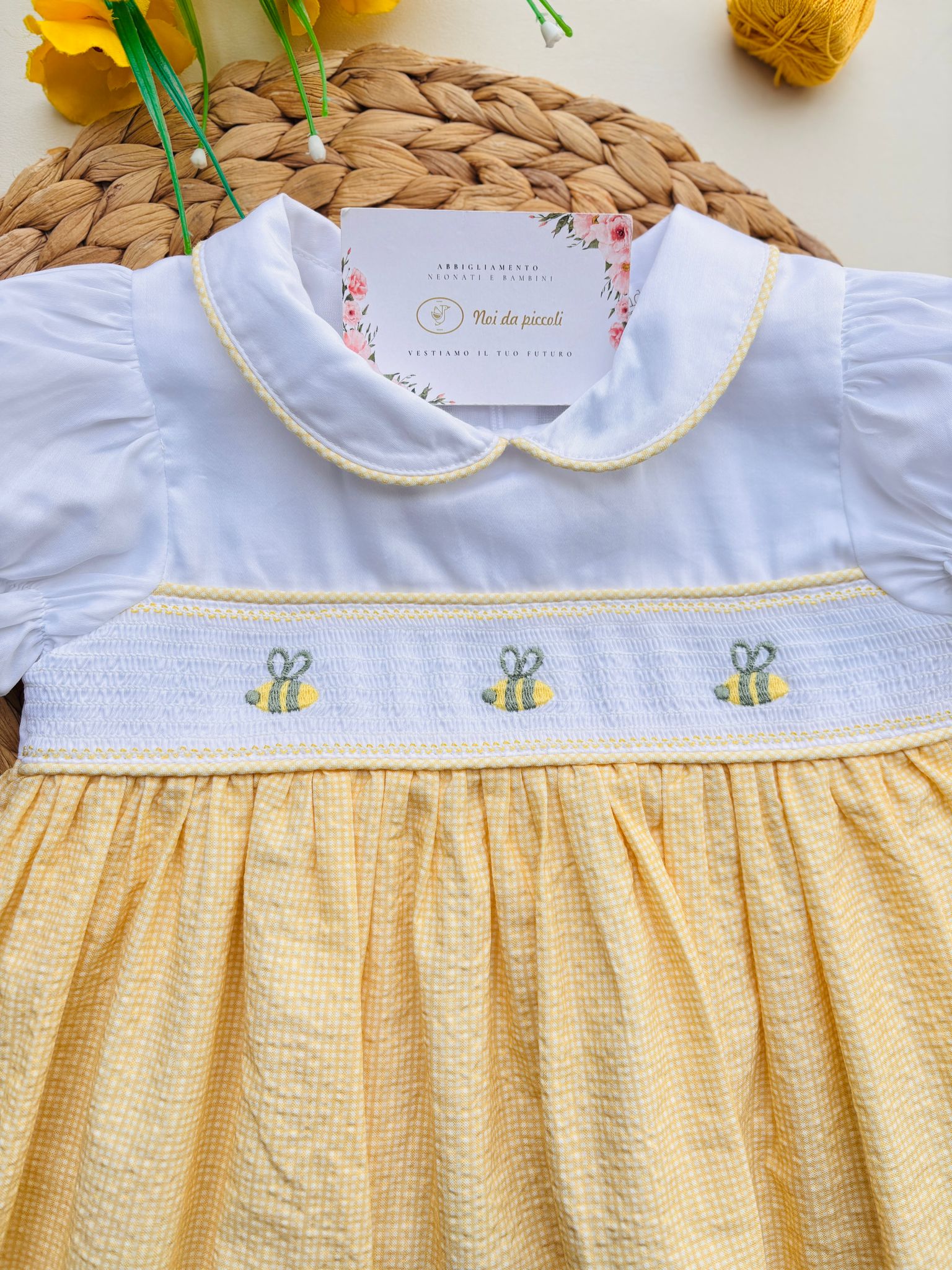 VESTINA IN COTONE CON API SUNNY - Noi da piccoli