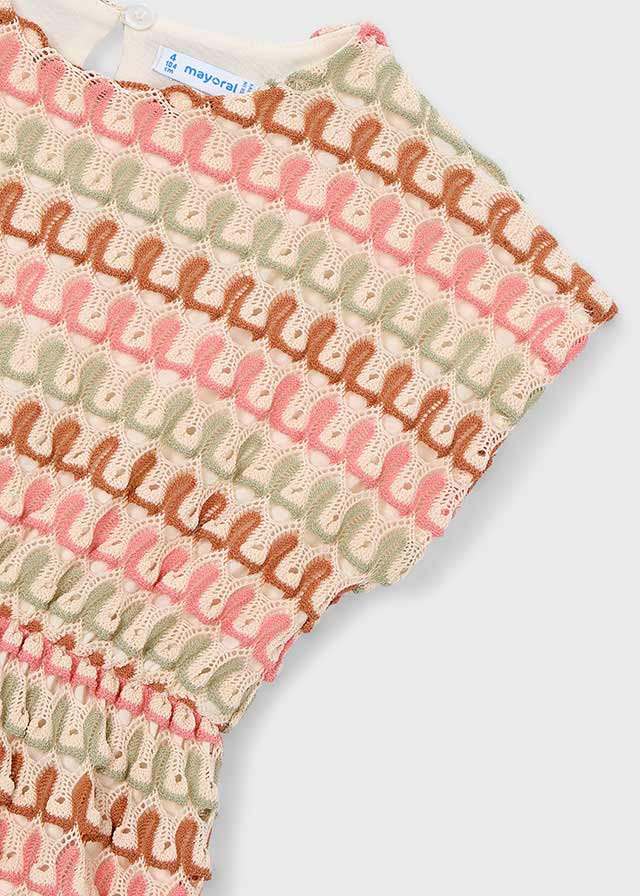 VESTINA IN COTONE CON DISEGNINI COLORATI ROSA - Noi da piccoli