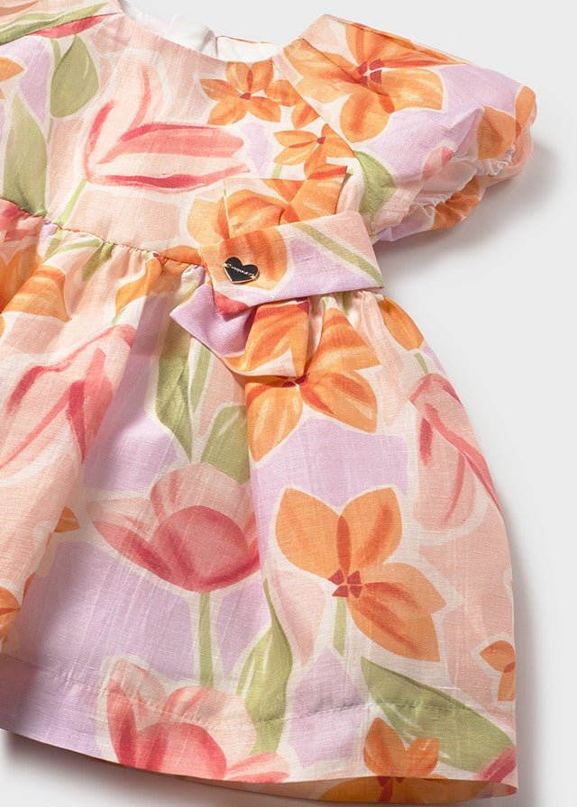 VESTINA IN COTONE CON FIORI ARANCIO - Noi da piccoli