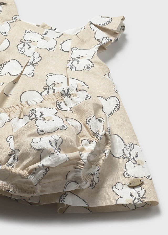 VESTINA IN COTONE ORSETTI E CUORICINI CREMA - Noi da piccoli