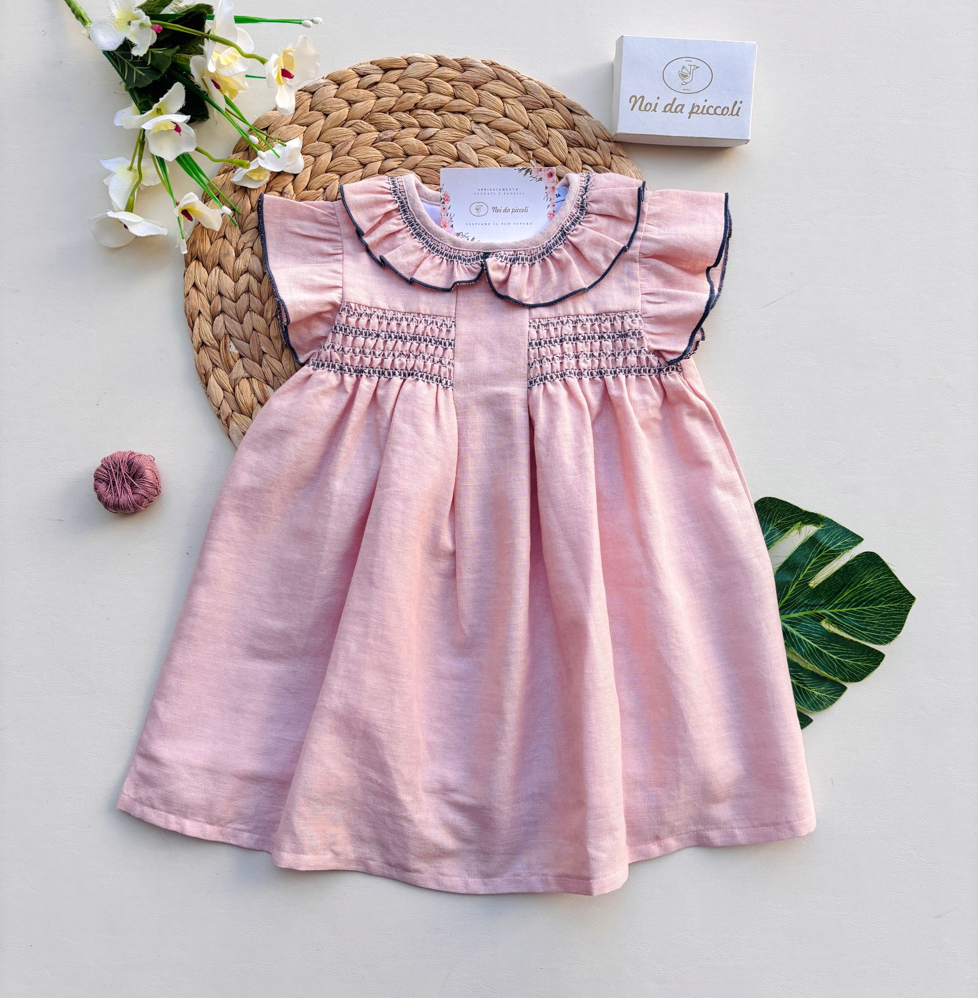 VESTINA IN COTONE ROSA - Noi da piccoli