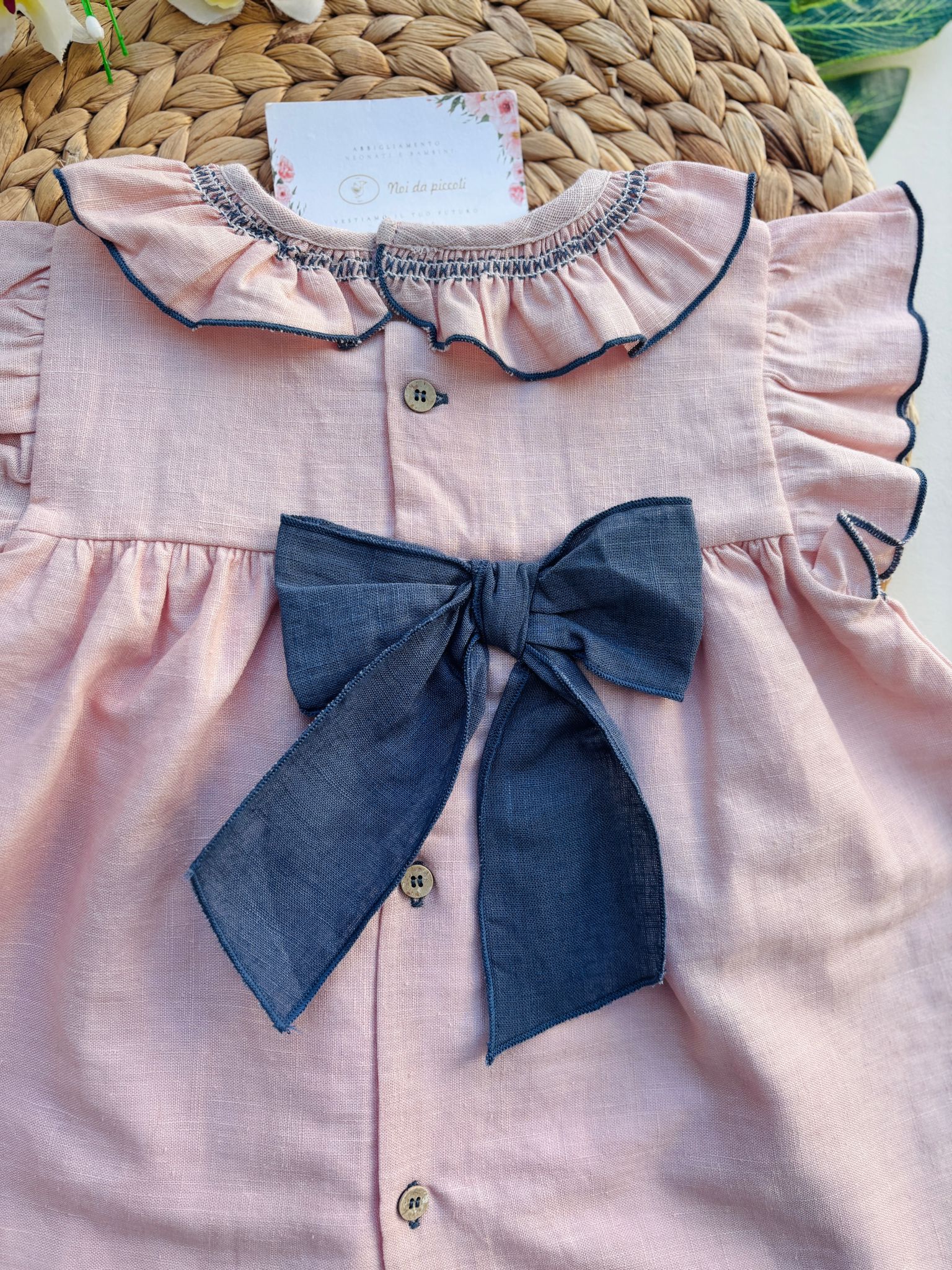 VESTINA IN COTONE ROSA - Noi da piccoli