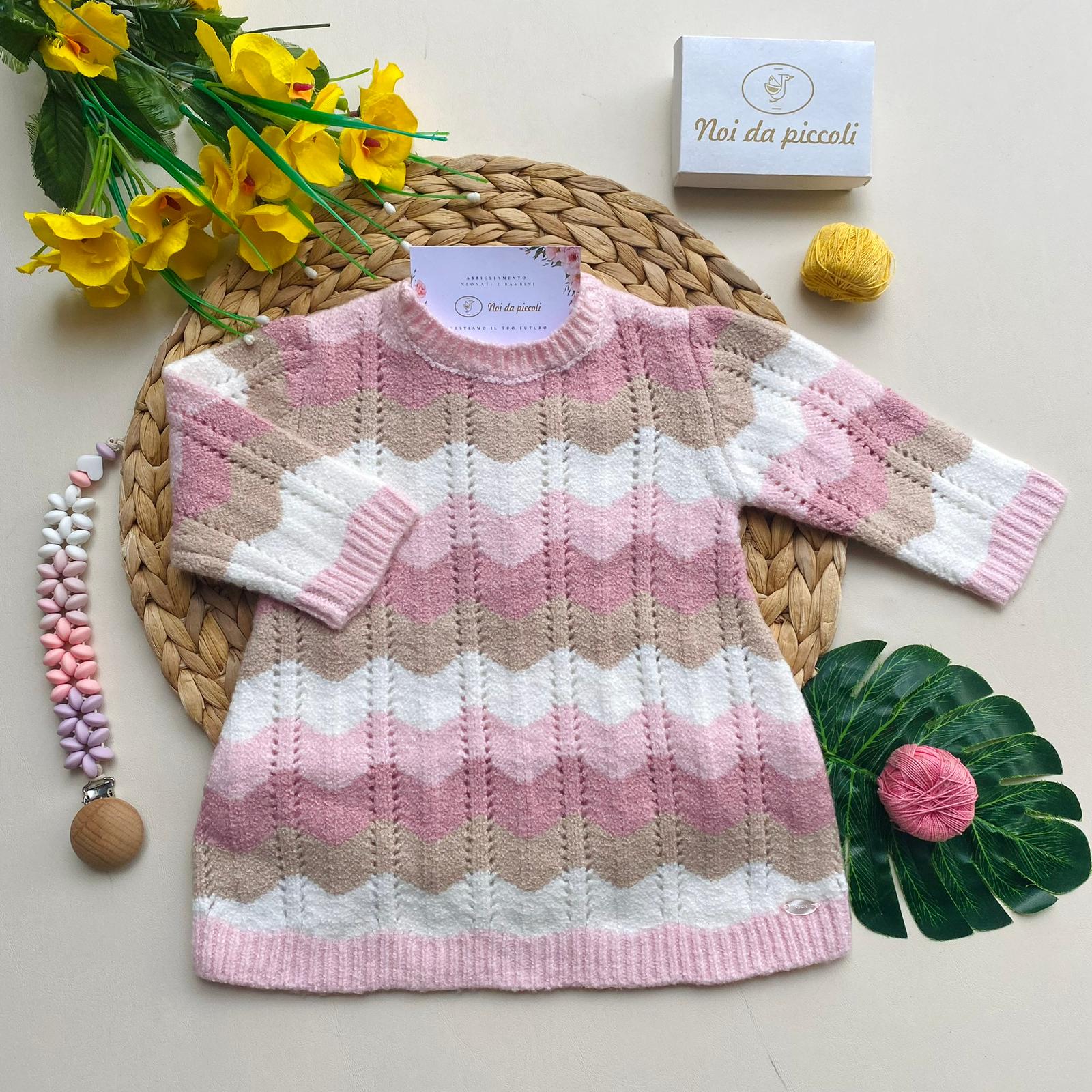 VESTINA IN FILATO CALDO COLORATA FILATO CALDO CUARZO - Noi da piccoli