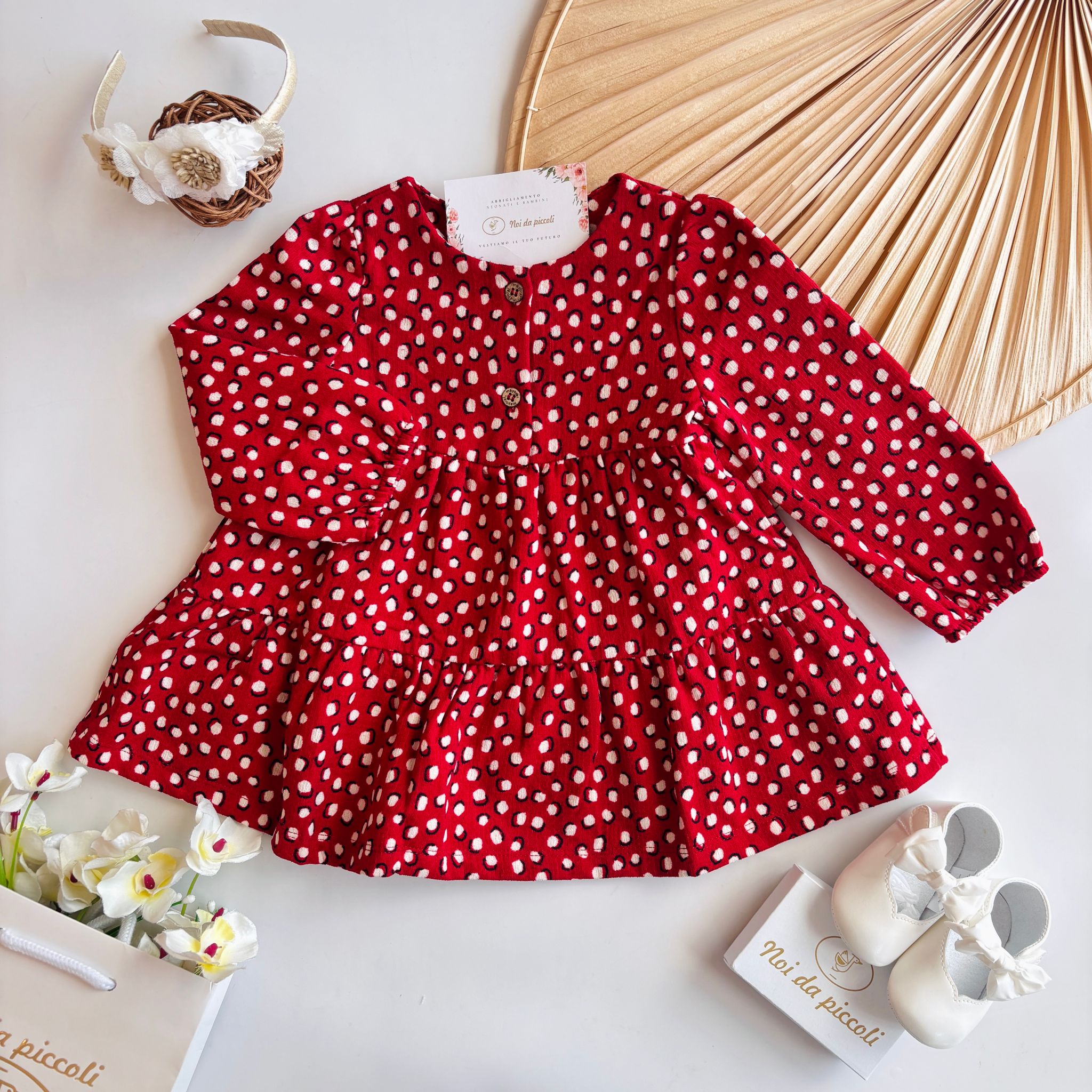 VESTINA IN FILATO CALDO rojo - Noi da piccoli