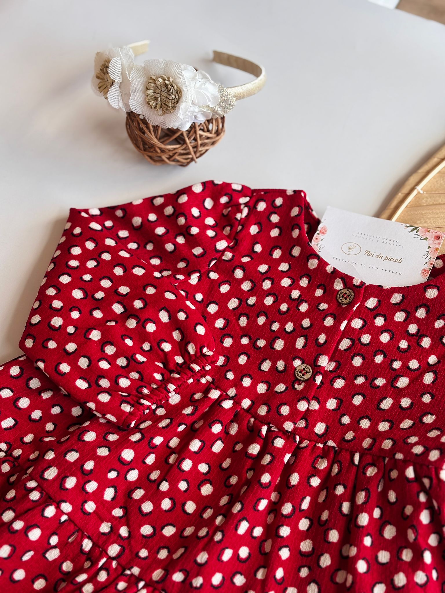 VESTINA IN FILATO CALDO rojo - Noi da piccoli