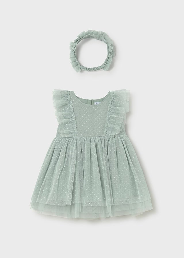 VESTINA IN TULLE CON POIS VERDE - Noi da piccoli
