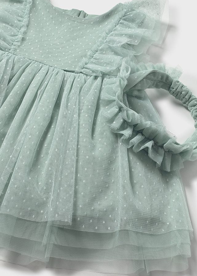 VESTINA IN TULLE CON POIS VERDE - Noi da piccoli