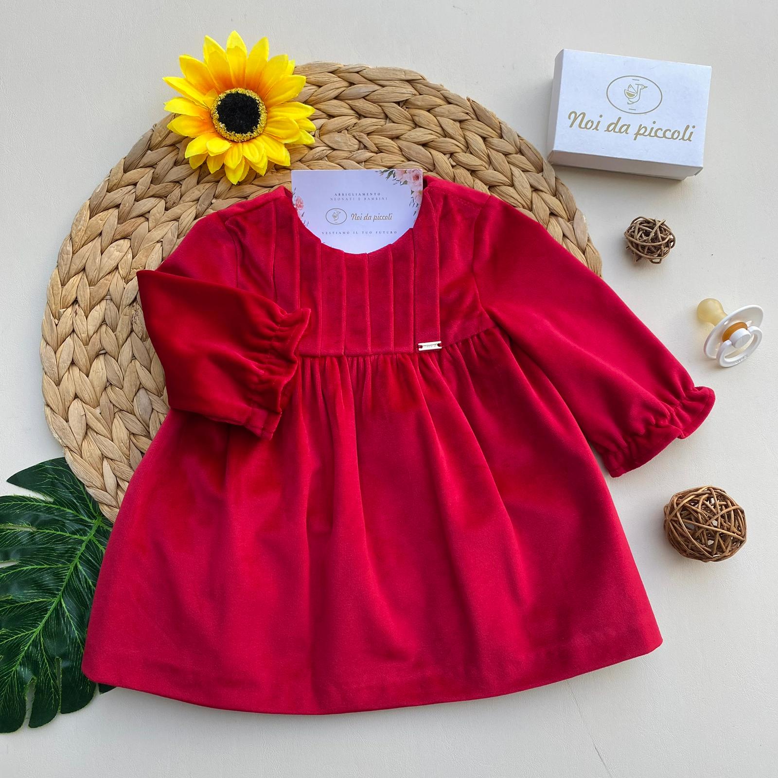 VESTINA IN VELLUTO GUINDA - Noi da piccoli