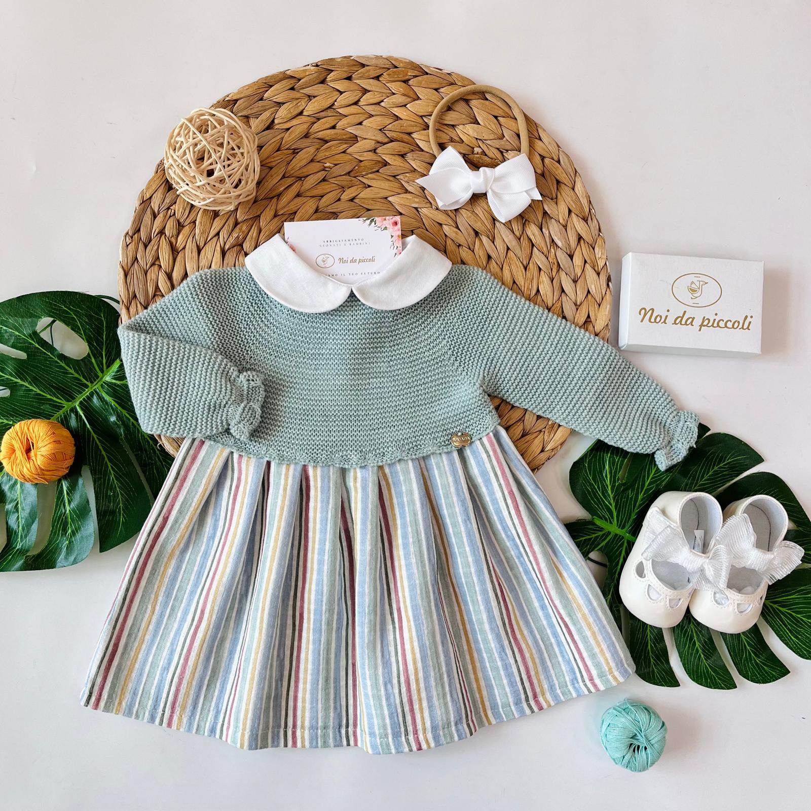 VESTINA RAINBOW VERDE FILATO CALDO - Noi da piccoli