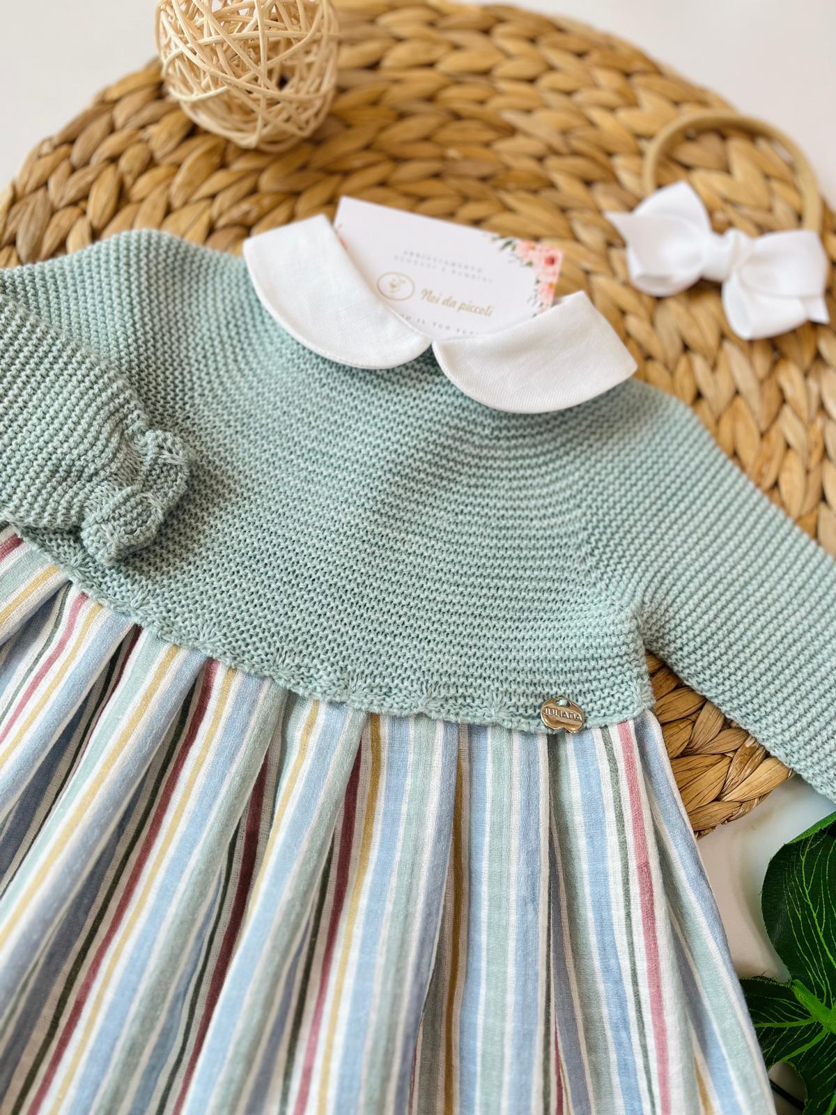 VESTINA RAINBOW VERDE FILATO CALDO - Noi da piccoli