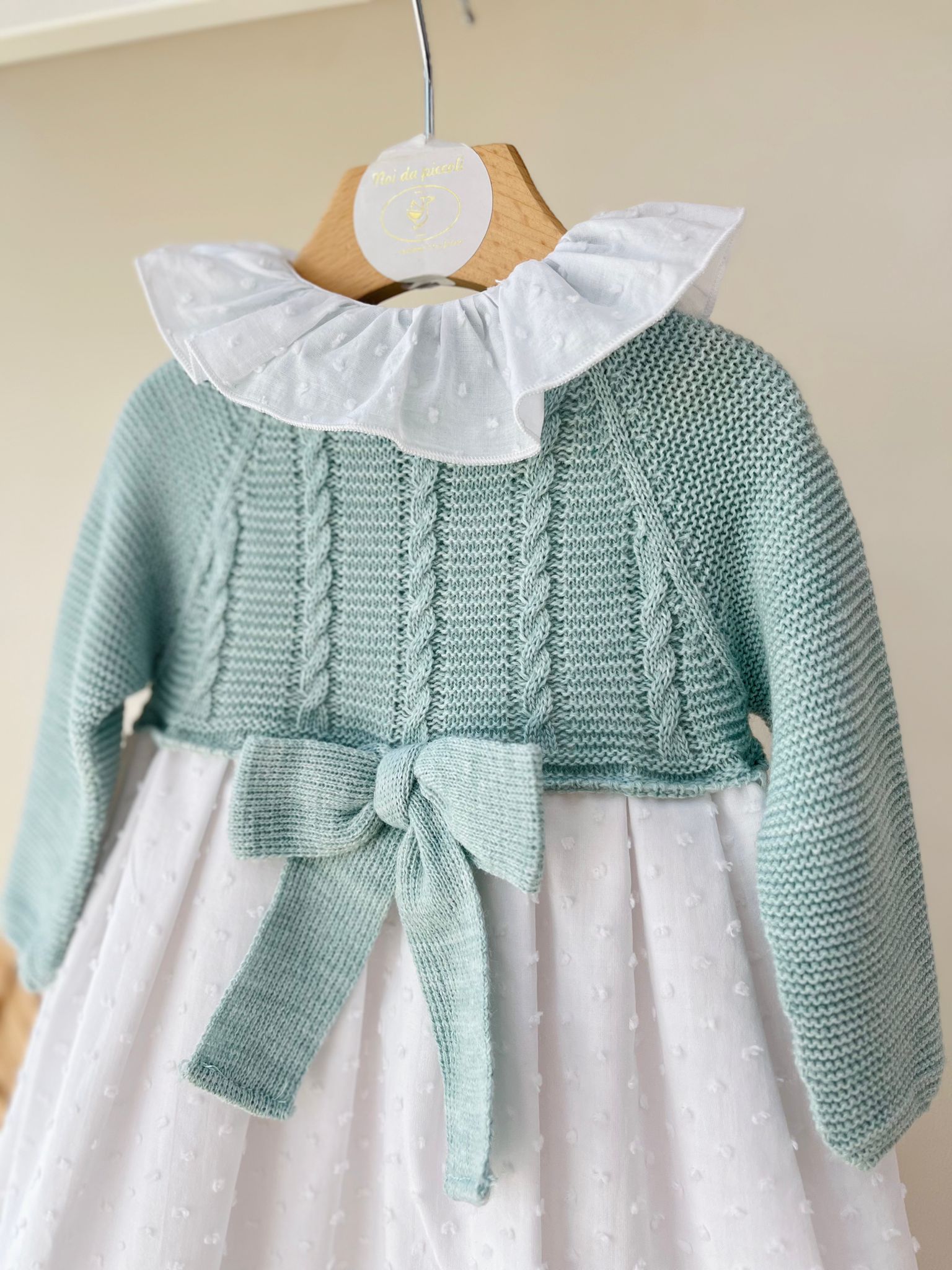 VESTINA VERDE E BIANCO PLUMETIS Verde - Noi da piccoli